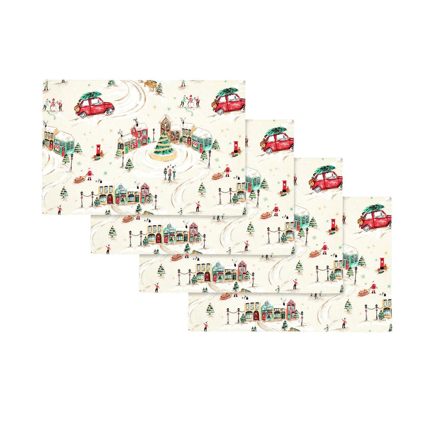 Catherine Lansfield Christmas Town Cotton Placemat 4 Pack