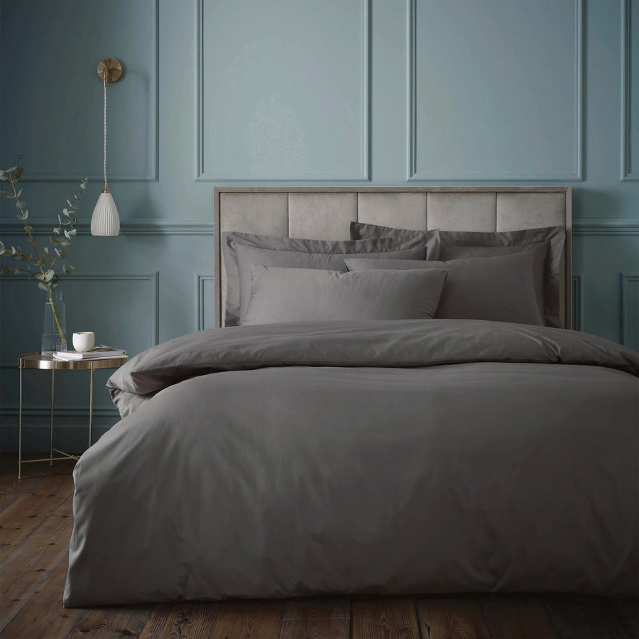 Bianca Charcoal Grey 180TC Egyptian 100% Cotton Duvet Set