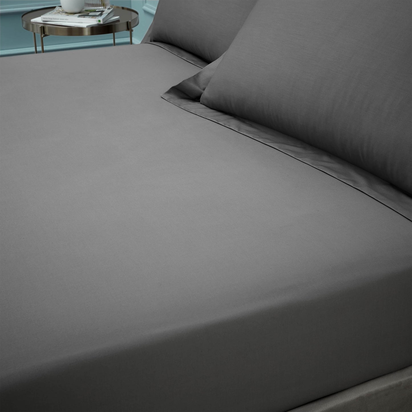 Bianca Charcoal Grey 180TC Egyptian 100% Cotton Deep (34cm) Fitted Sheet