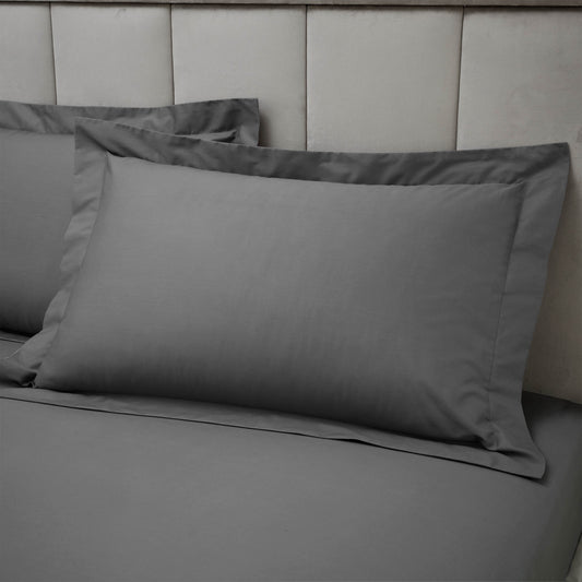 Bianca Charcoal Grey 180 Thread Count Egyptian 100% Cotton Oxford Pillowcase