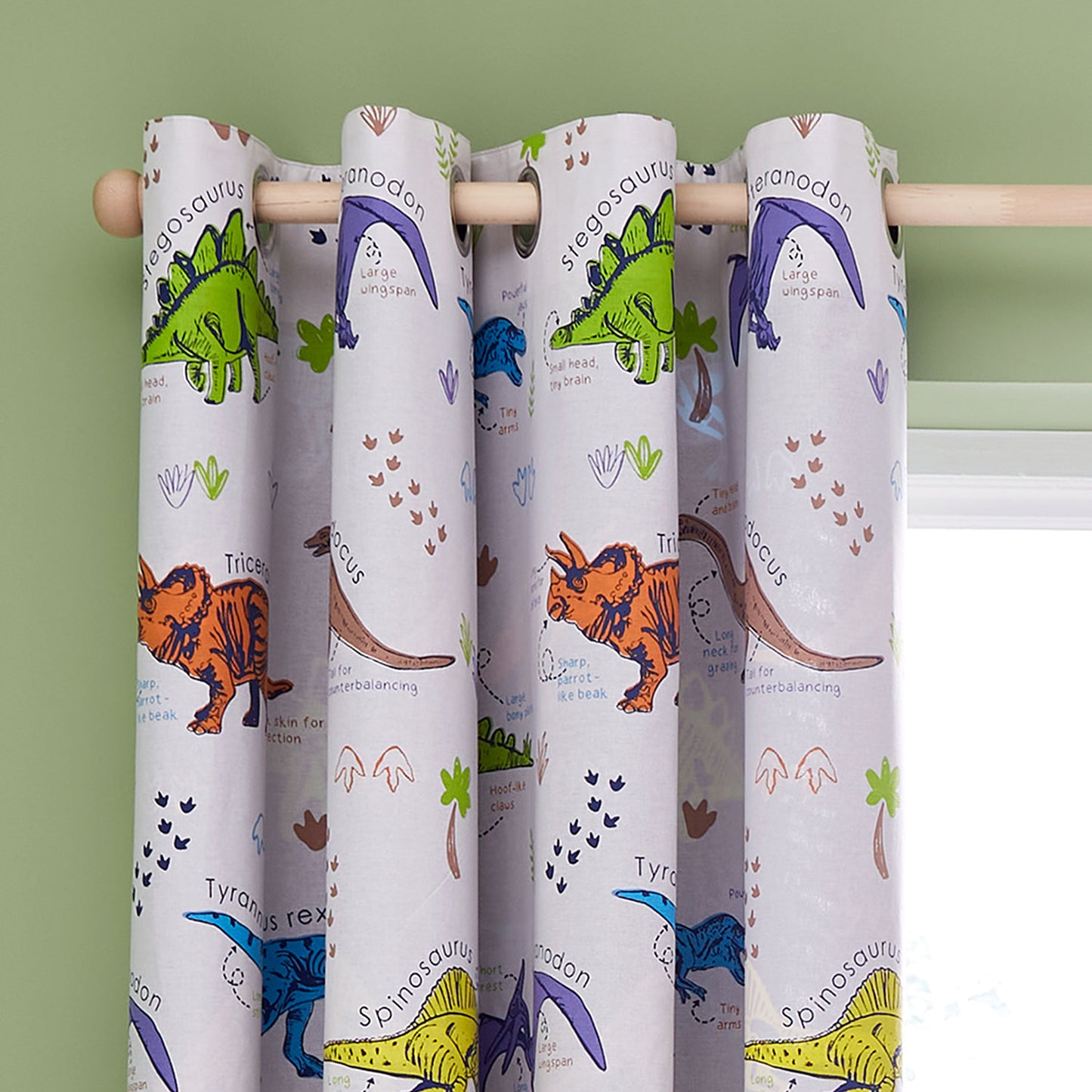 Catherine Lansfield Prehistoric Dinosaurs Reversible Curtains