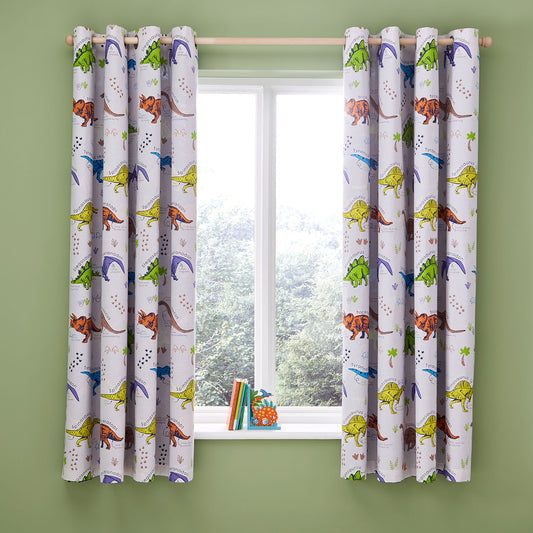 Catherine Lansfield Prehistoric Dinosaurs Reversible Curtains