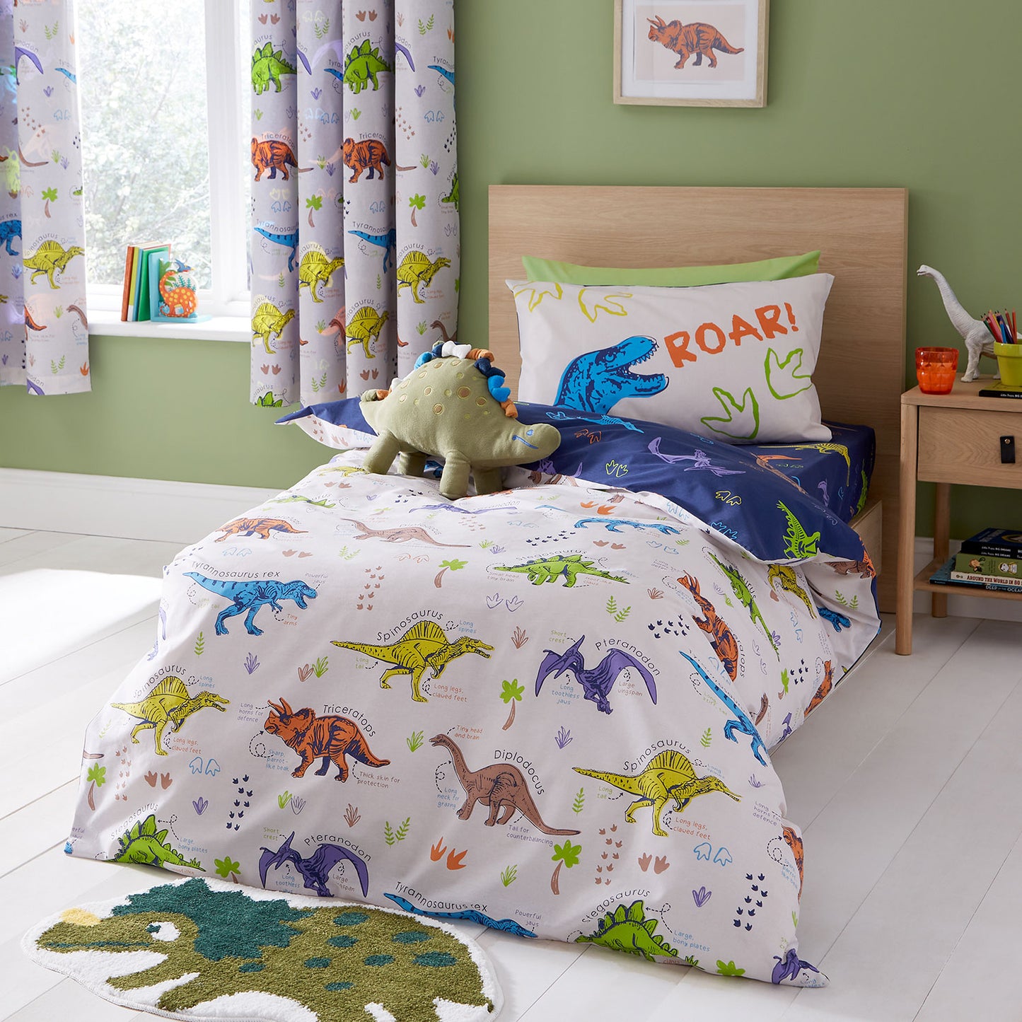 Catherine Lansfield Prehistoric Dinosaurs Reversible Duvet Set