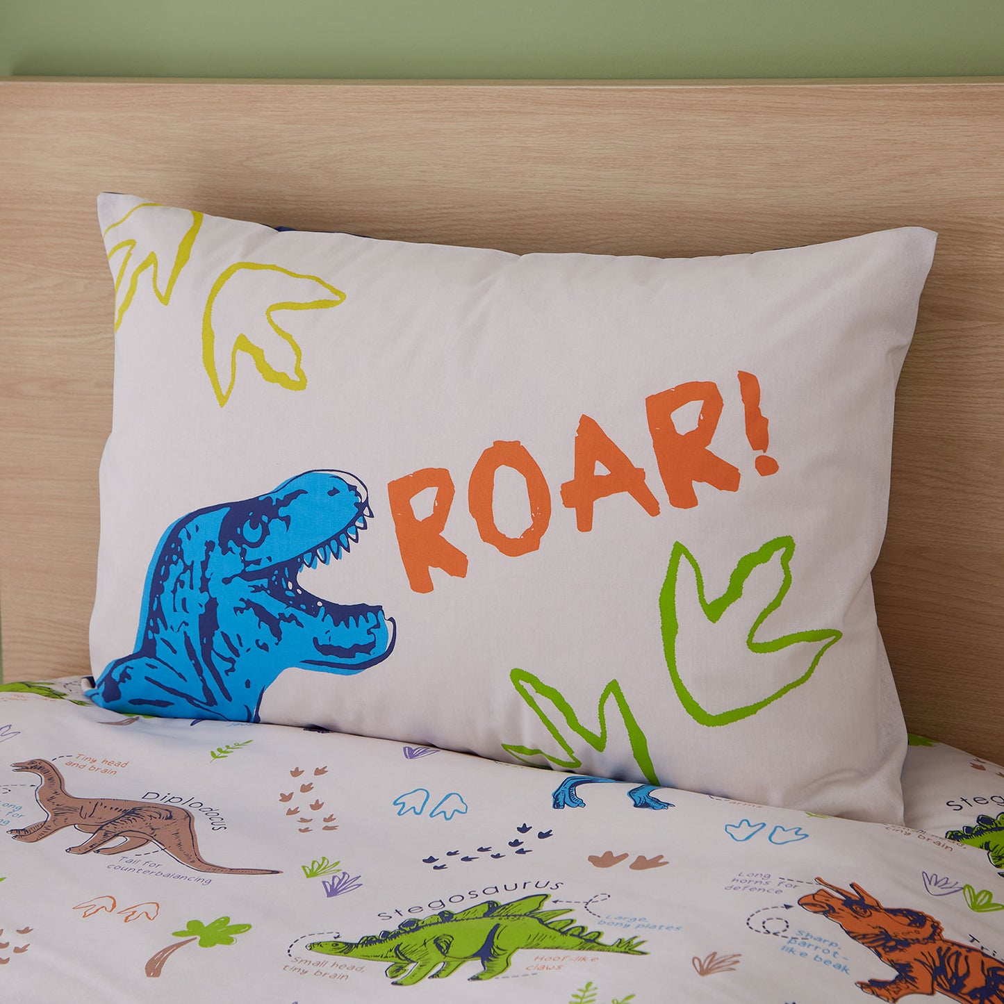 Catherine Lansfield Prehistoric Dinosaurs Reversible Duvet Set