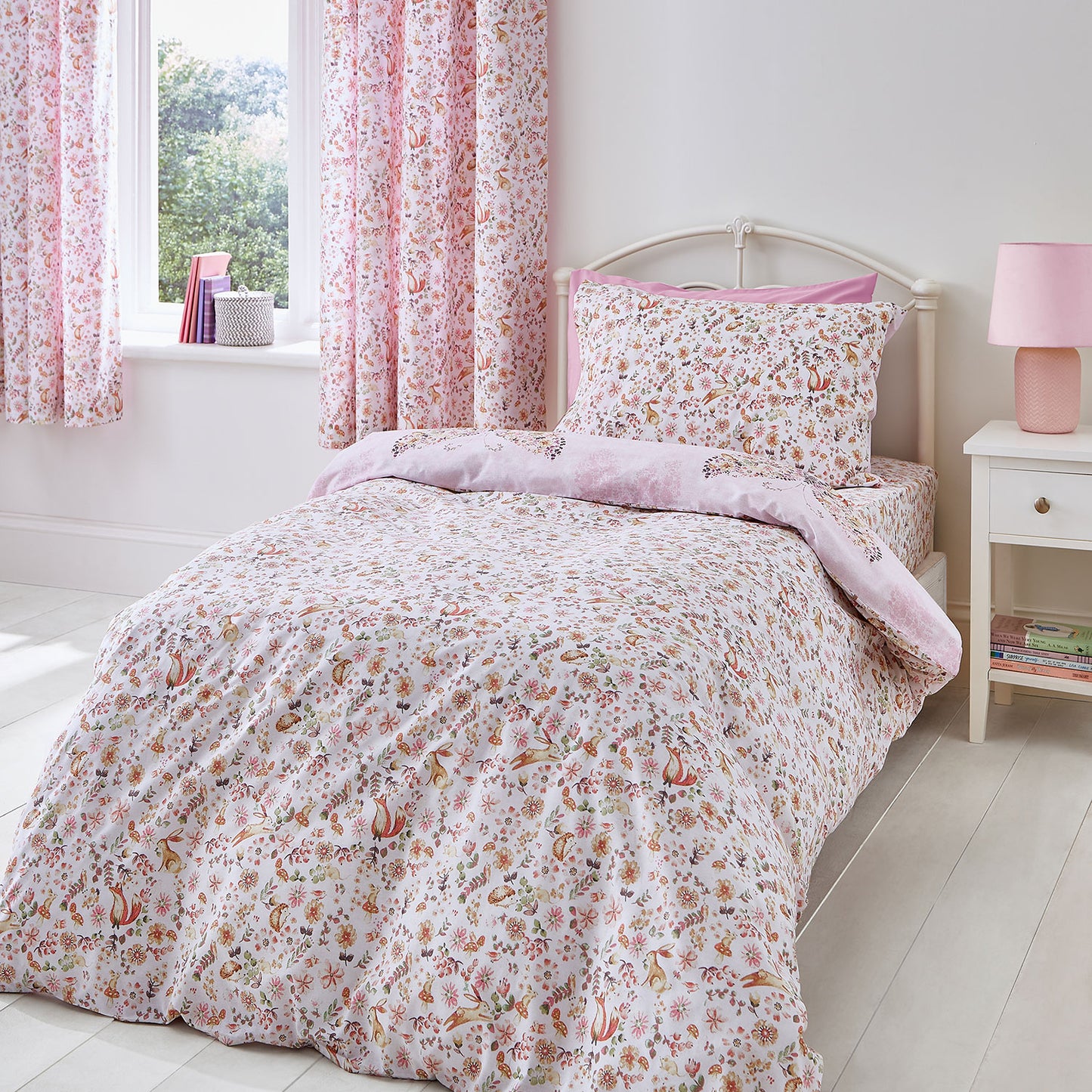 Catherine Lansfield Enchanted Butterfly Pink Reversible Duvet Set