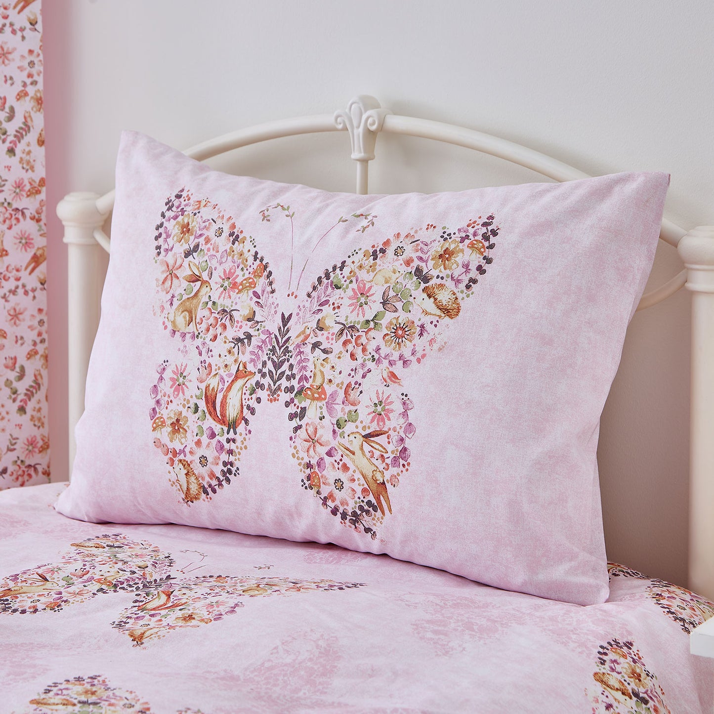 Catherine Lansfield Enchanted Butterfly Pink Reversible Duvet Set