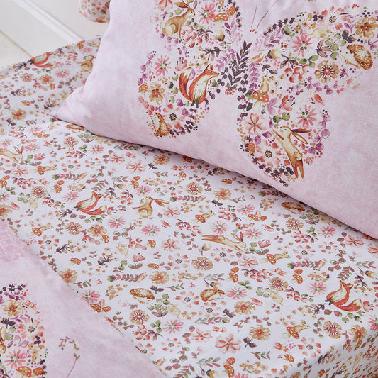 Catherine Lansfield Pink Enchanted Butterfly Fitted Sheet
