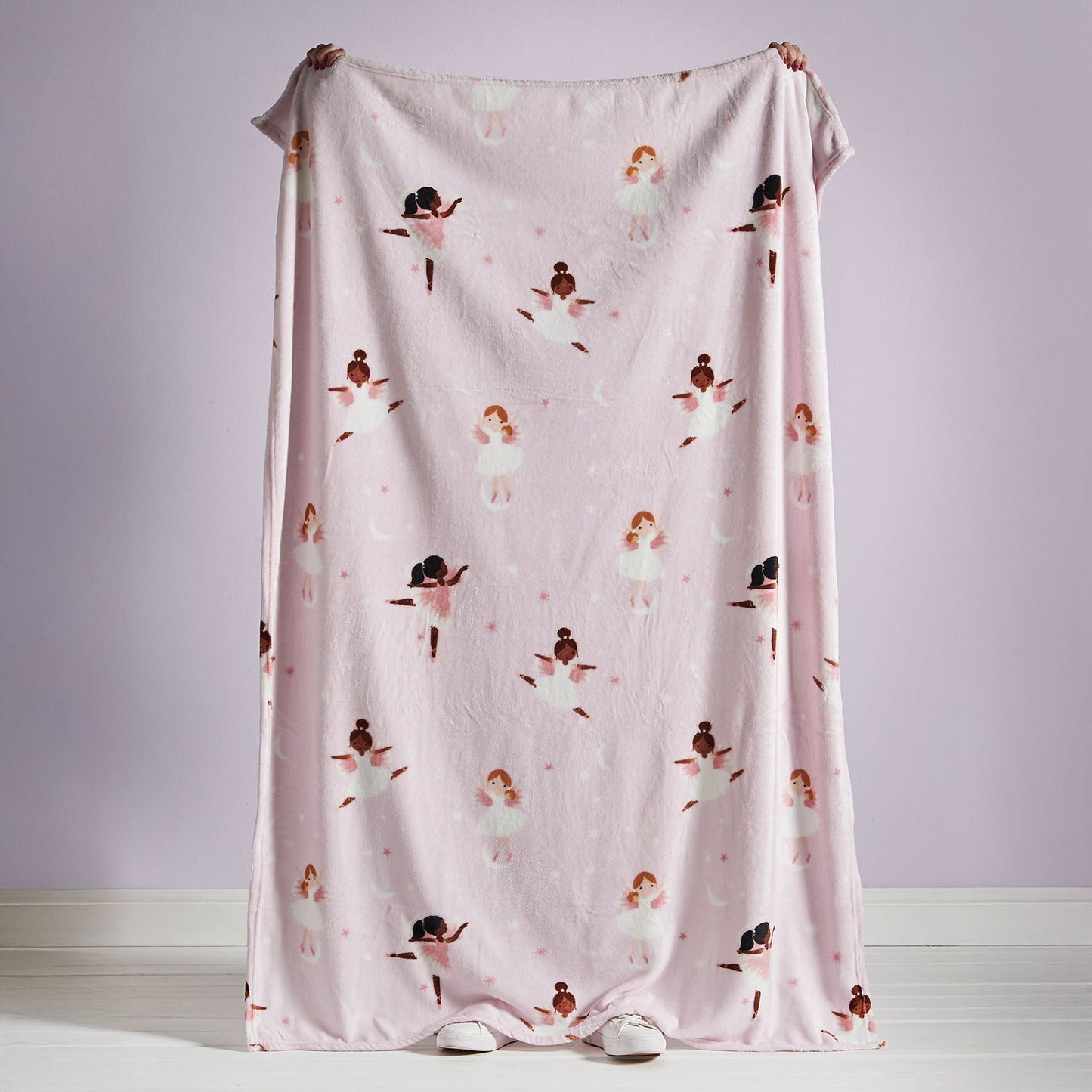 Catherine Lansfield Pink Dancing Fairies Fleece Blanket Throw