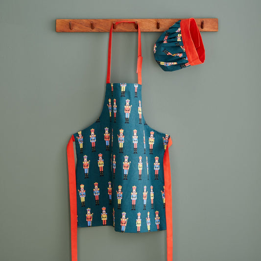 Catherine Lansfield Christmas Nutcracker Cotton Kids Apron & Hat Set