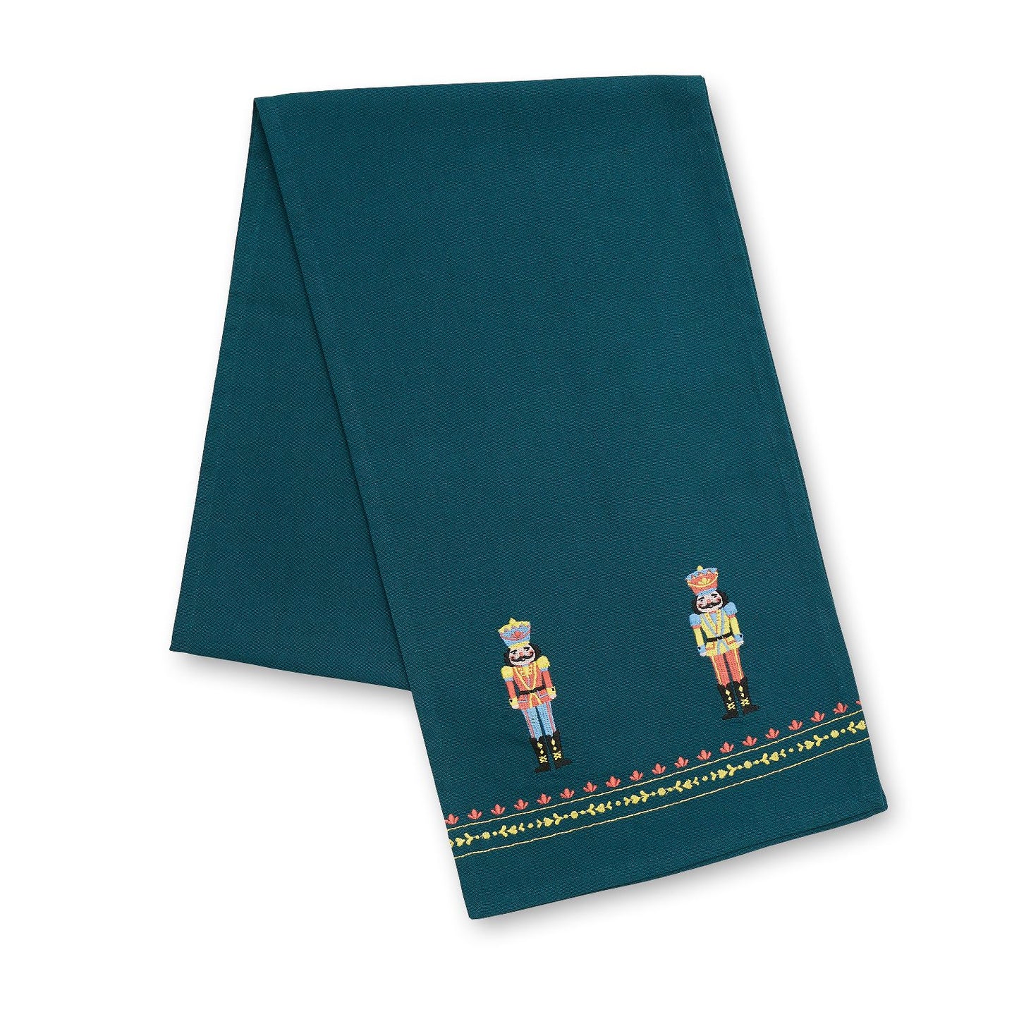 Catherine Lansfield Christmas Nutcracker Green Embroidered Cotton Table Runner