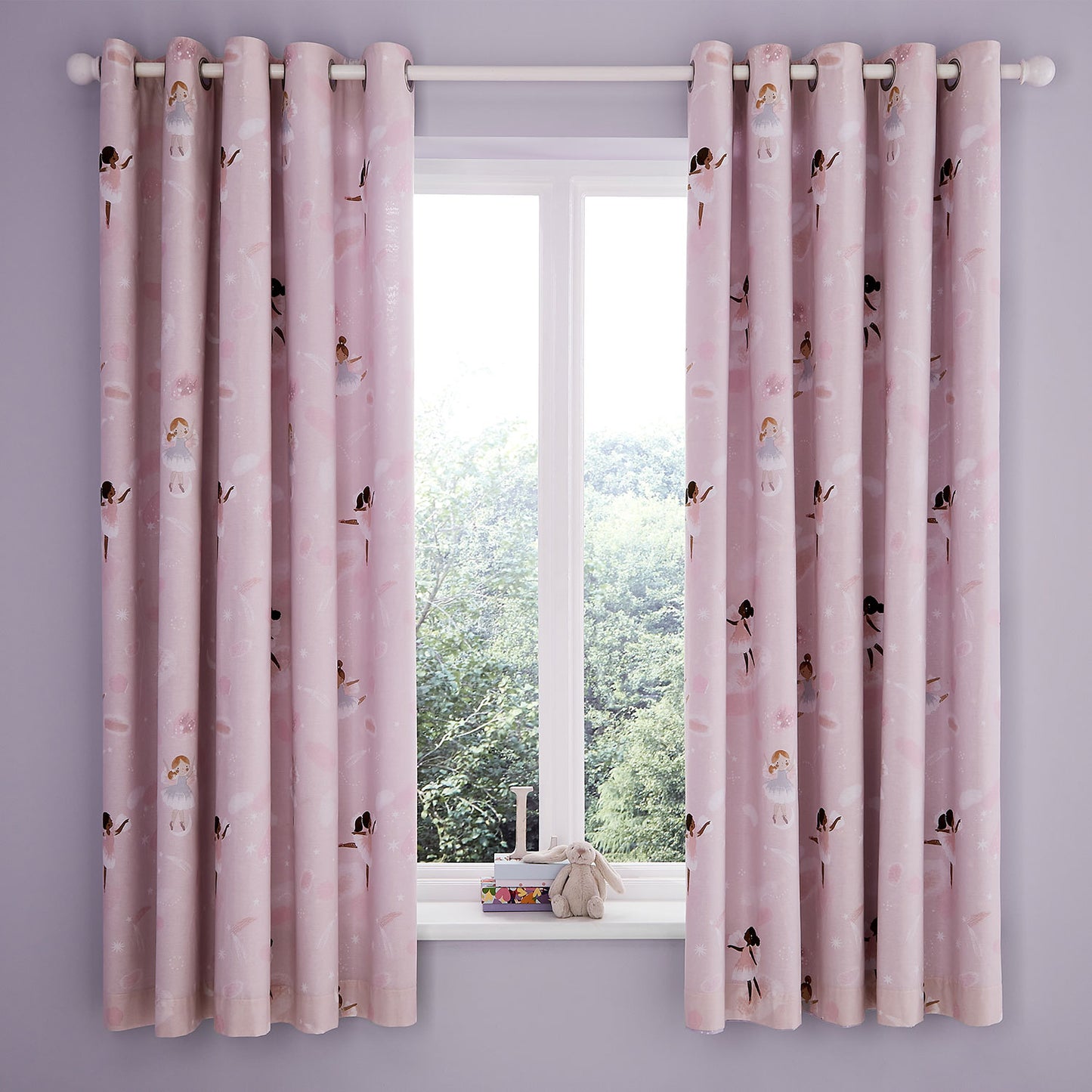 Catherine Lansfield Dancing Fairies Reversible Lined Curtains