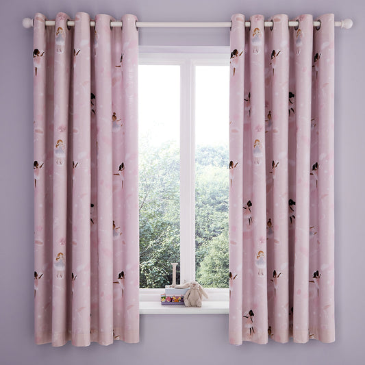 Catherine Lansfield Dancing Fairies Reversible Lined Curtains
