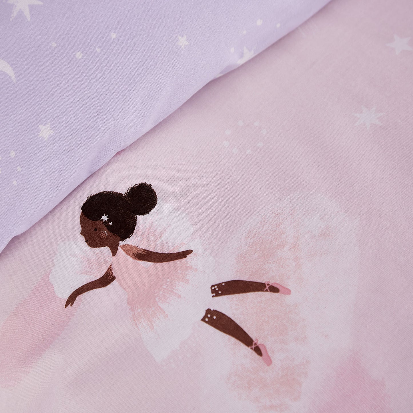 Catherine Lansfield Pink Dancing Fairies Reversible Duvet Set