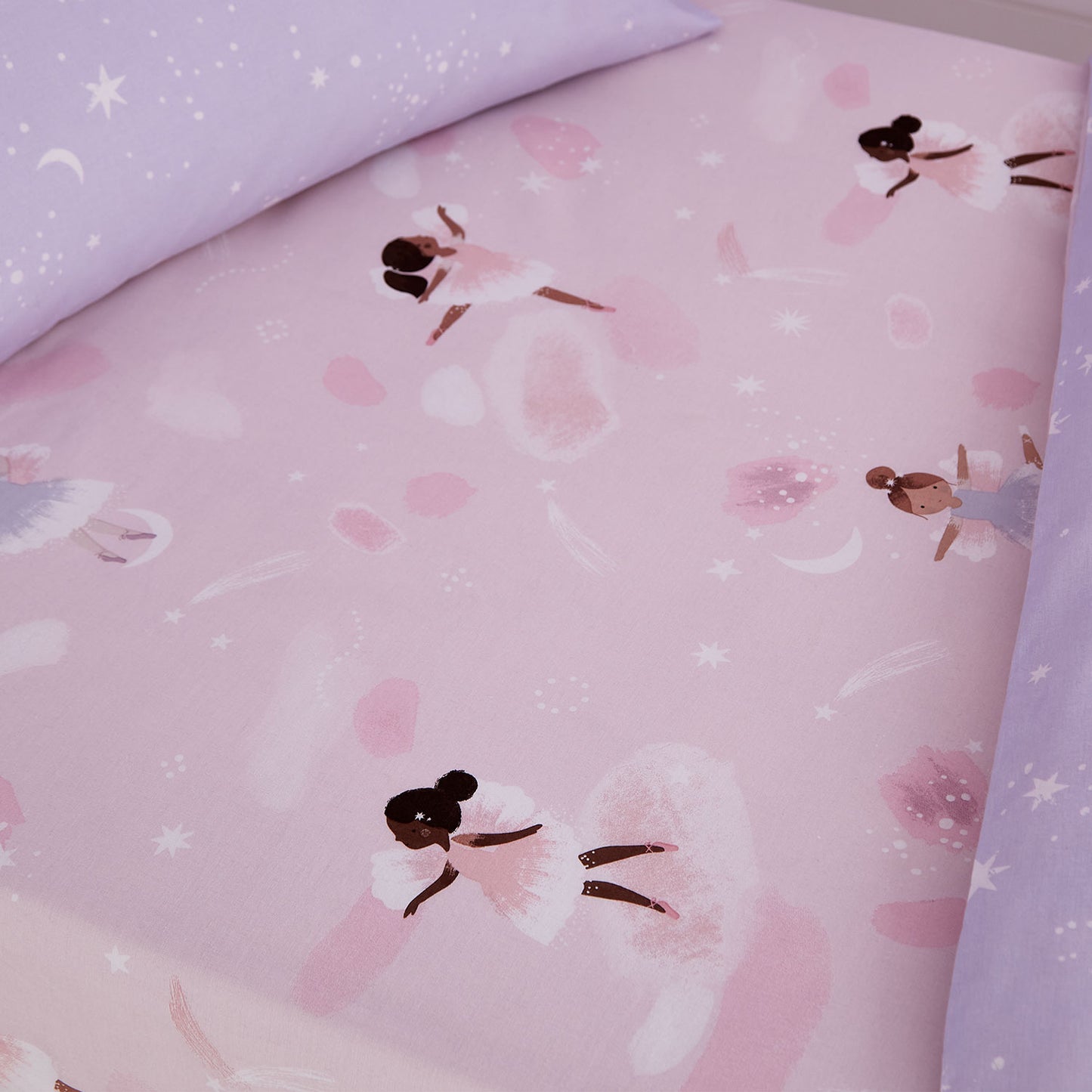 Catherine Lansfield Pink Dancing Fairies Fitted Sheet