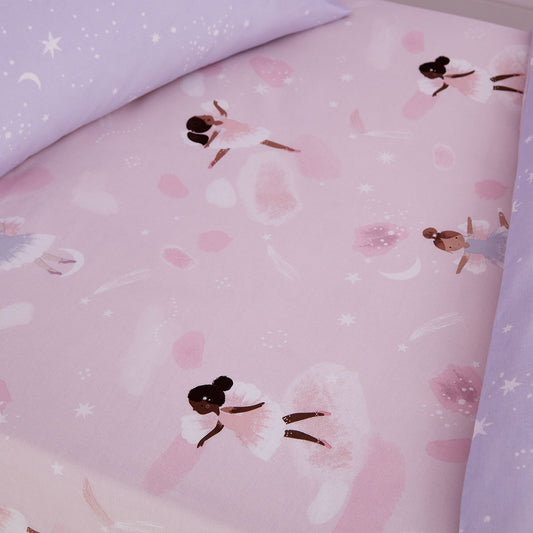 Catherine Lansfield Pink Dancing Fairies Fitted Sheet