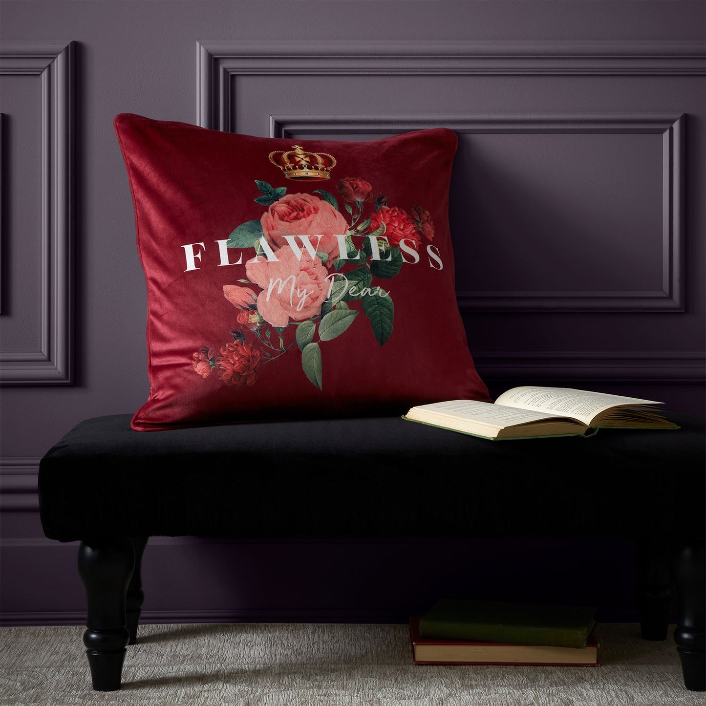 Bridgerton By Catherine Lansfield Flawless Red Cushion (45cm x 45cm)