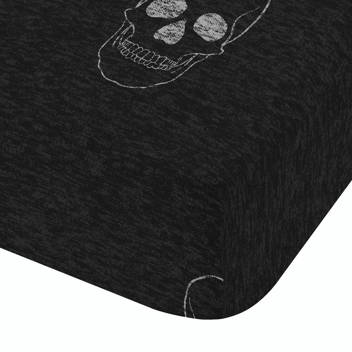 Catherine Lansfield Grey Skulls Fitted Sheet