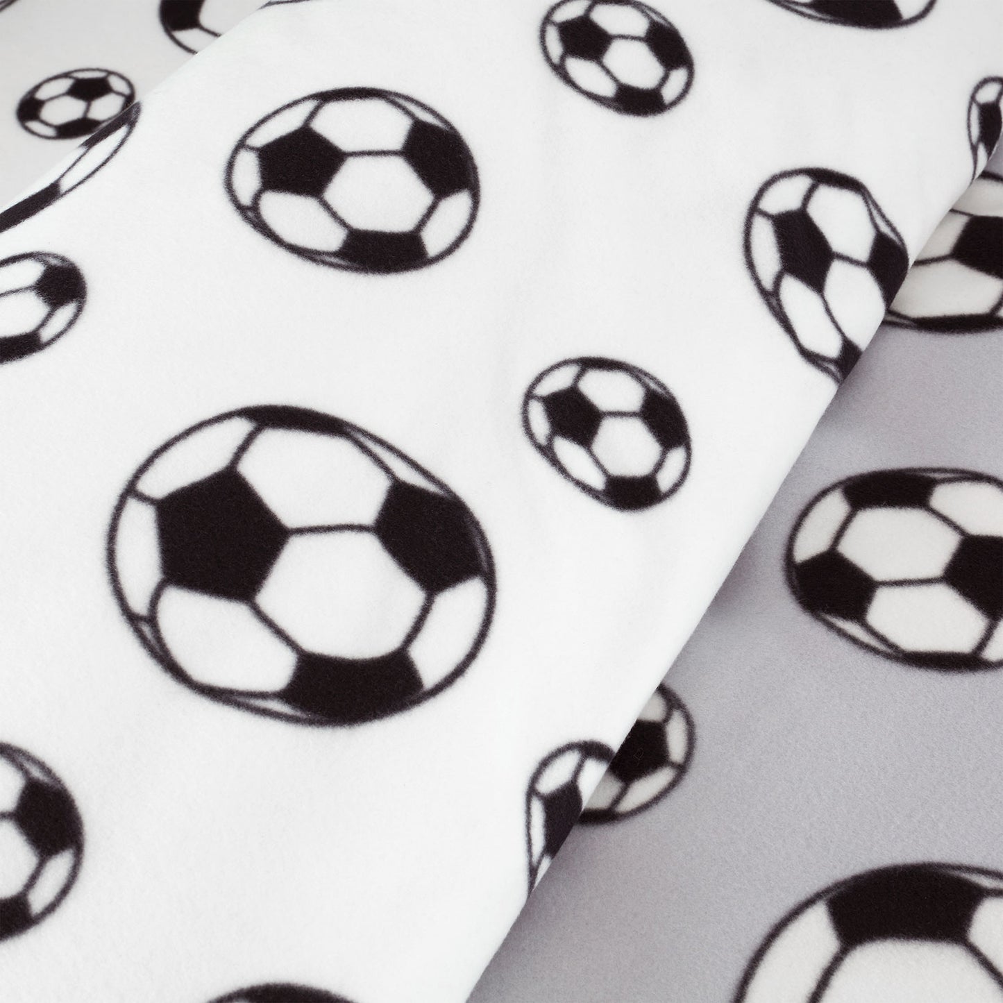 Catherine Lansfield Cosy Grey Football Fleece Reversible Duvet Set