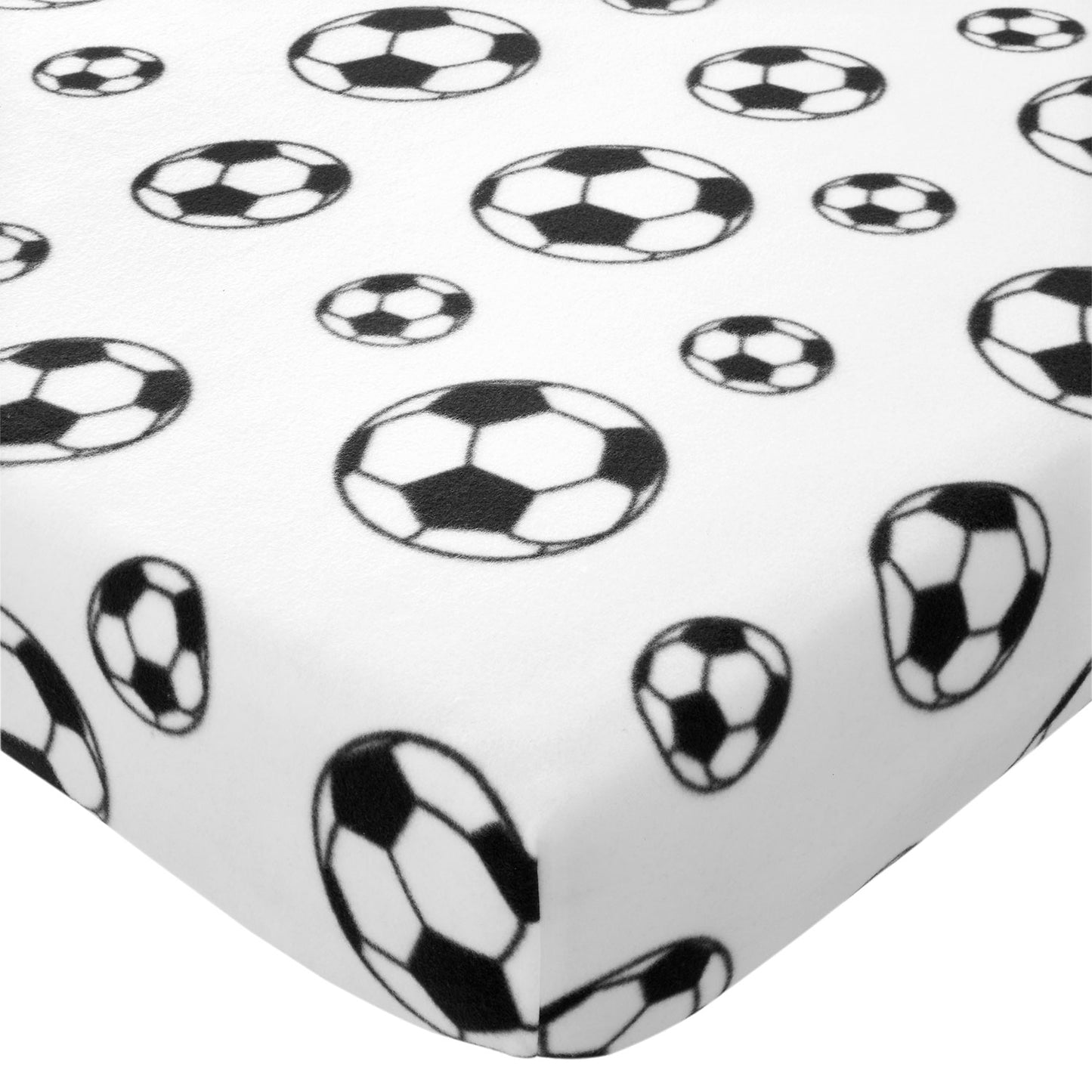 Catherine Lansfield White Cosy Football Fleece Fitted Sheet