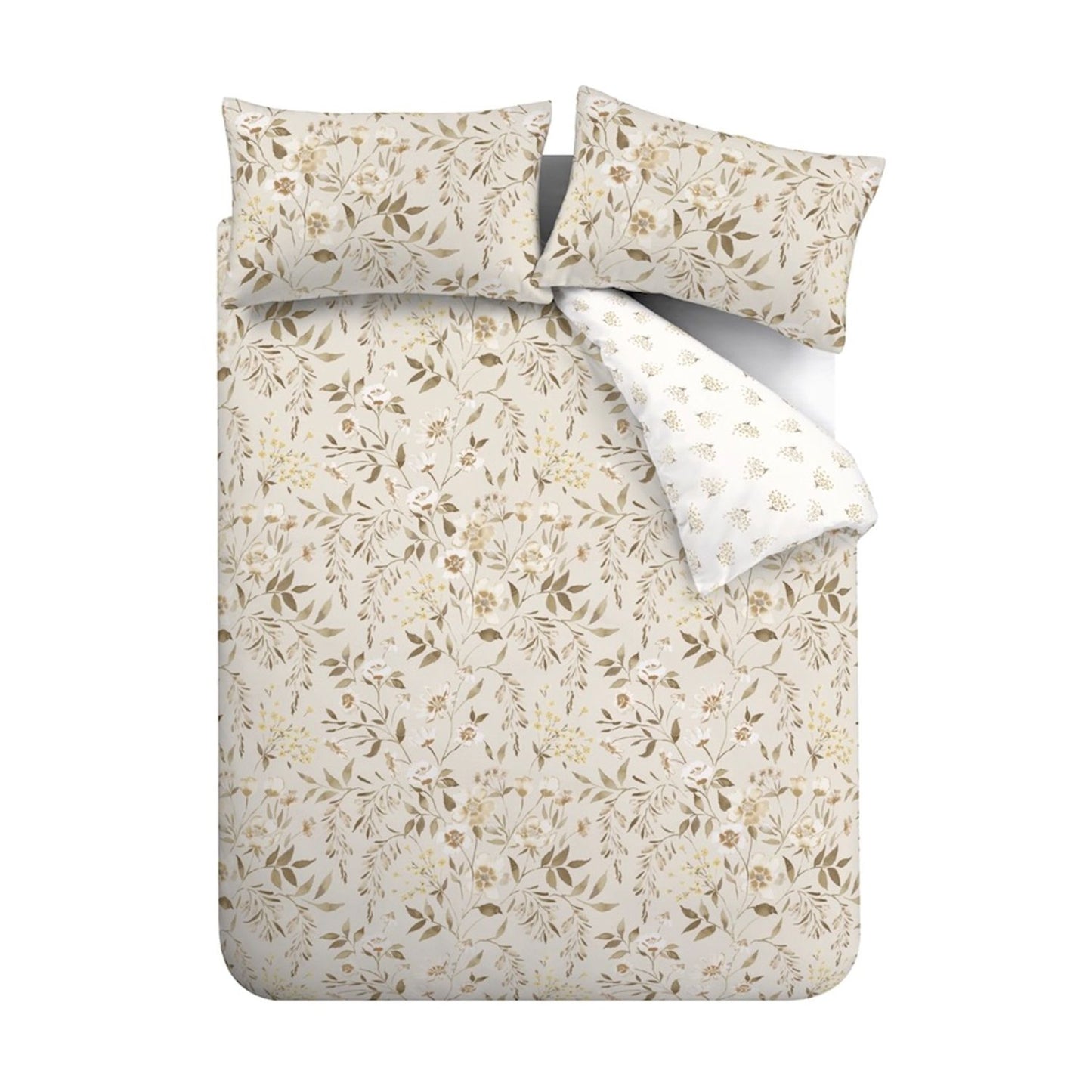 Catherine Lansfield Isadora Natural Floral Reversible Duvet Set