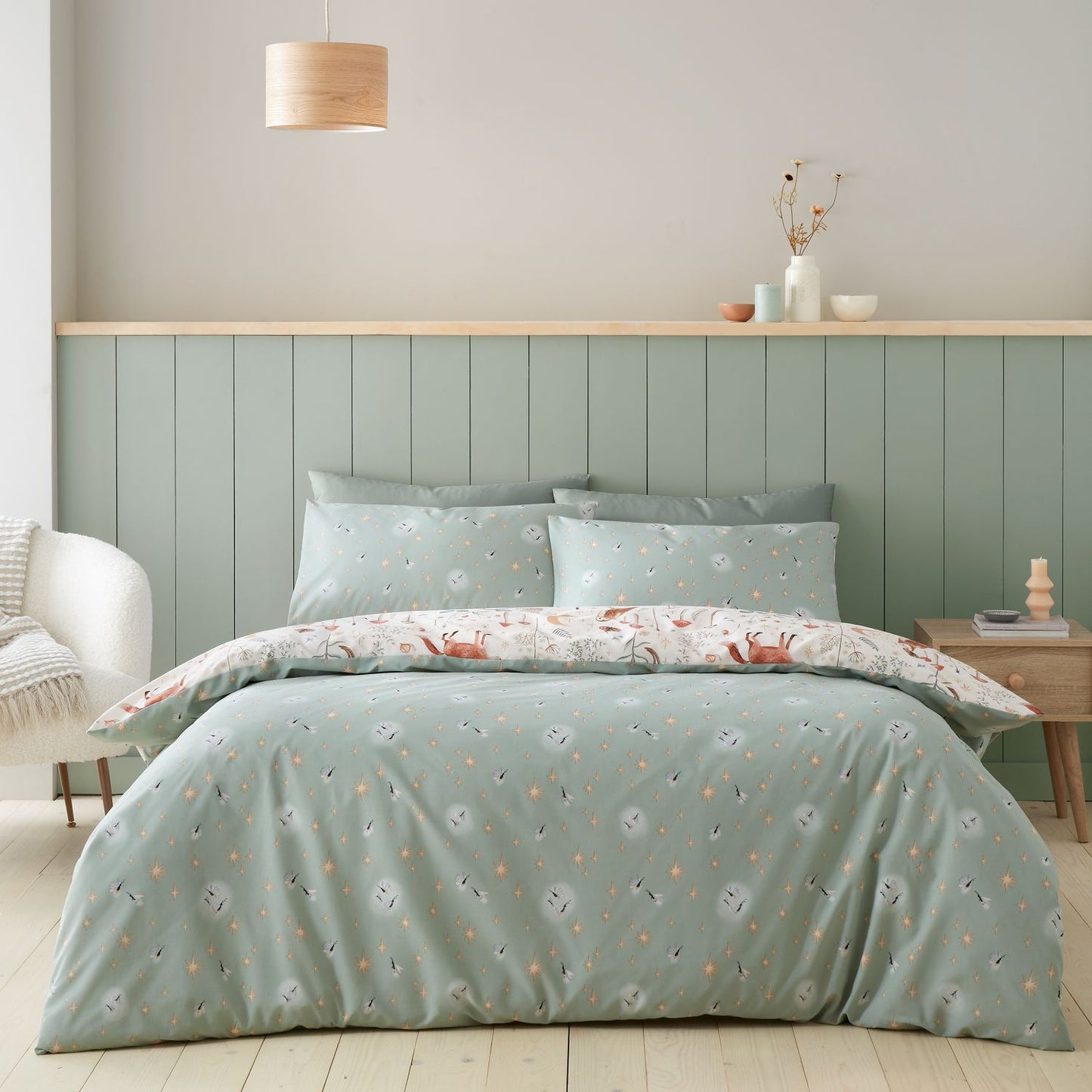 Catherine Lansfield Enchanted Twilight Animals Natural Duvet Set