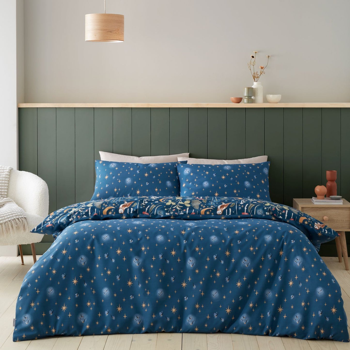 Catherine Lansfield Enchanted Twilight Animals Navy Blue Duvet Set