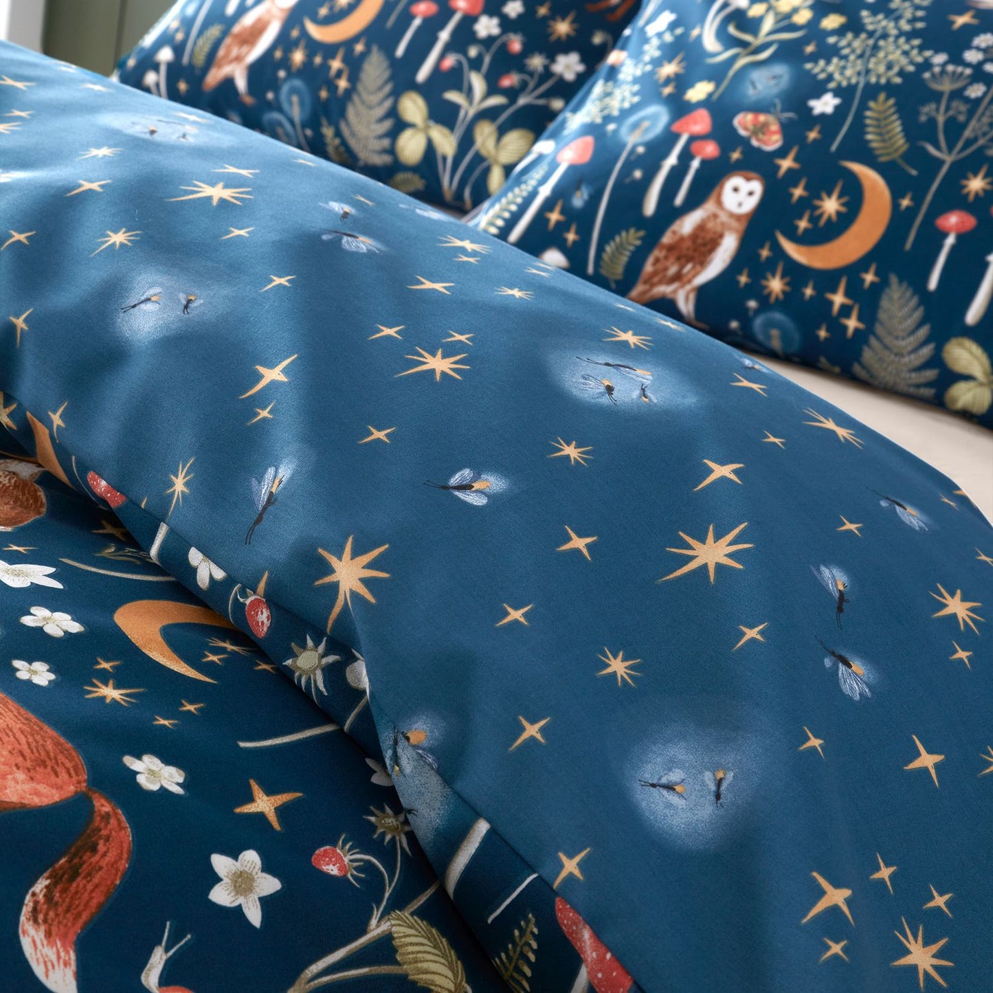 Catherine Lansfield Enchanted Twilight Animals Navy Blue Duvet Set