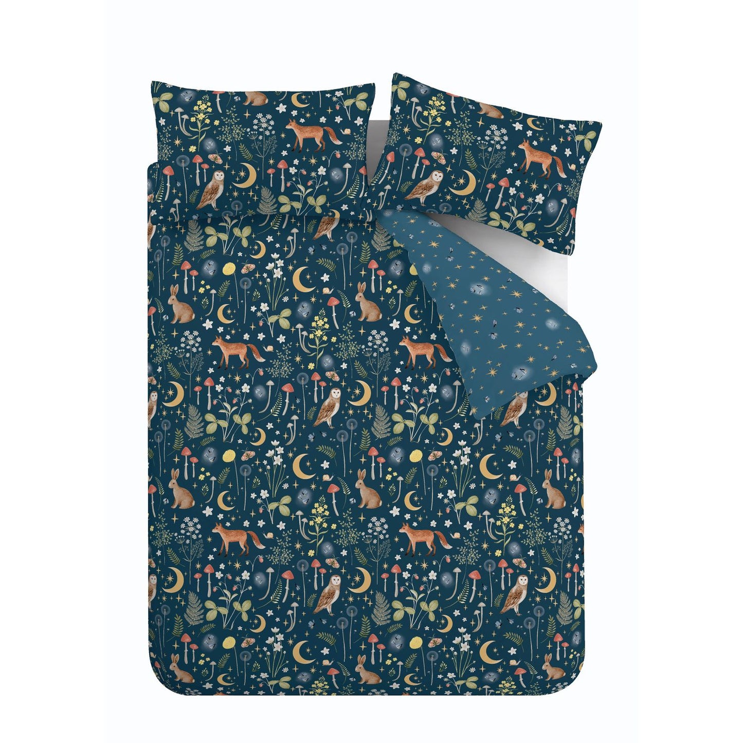 Catherine Lansfield Enchanted Twilight Animals Navy Blue Duvet Set