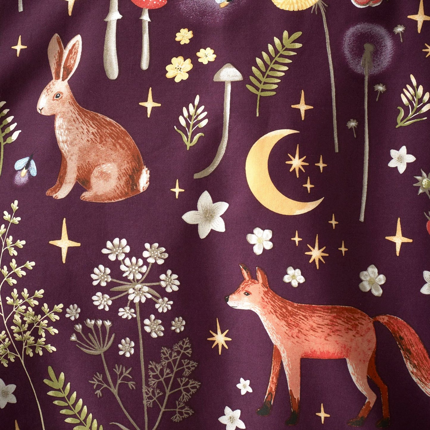 Catherine Lansfield Enchanted Twilight Animals Plum Duvet Set