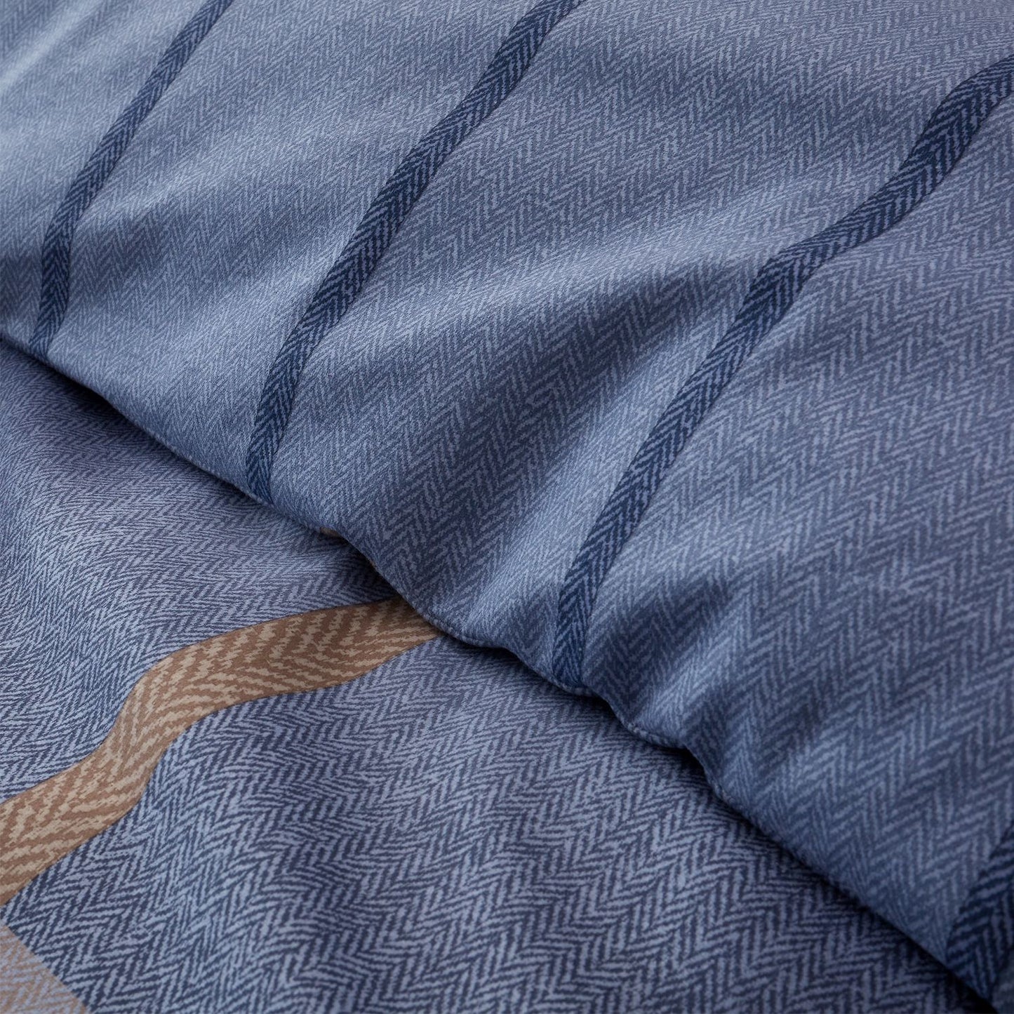 Catherine Lansfield Brushed Cotton Melrose Tweed Blue Check Duvet Set