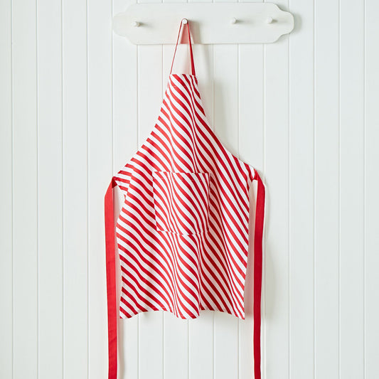 Catherine Lansfield Christmas Candy Cane Red Cotton Adult Apron