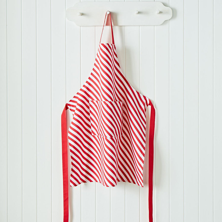 Catherine Lansfield Christmas Candy Cane Red Cotton Adult Apron