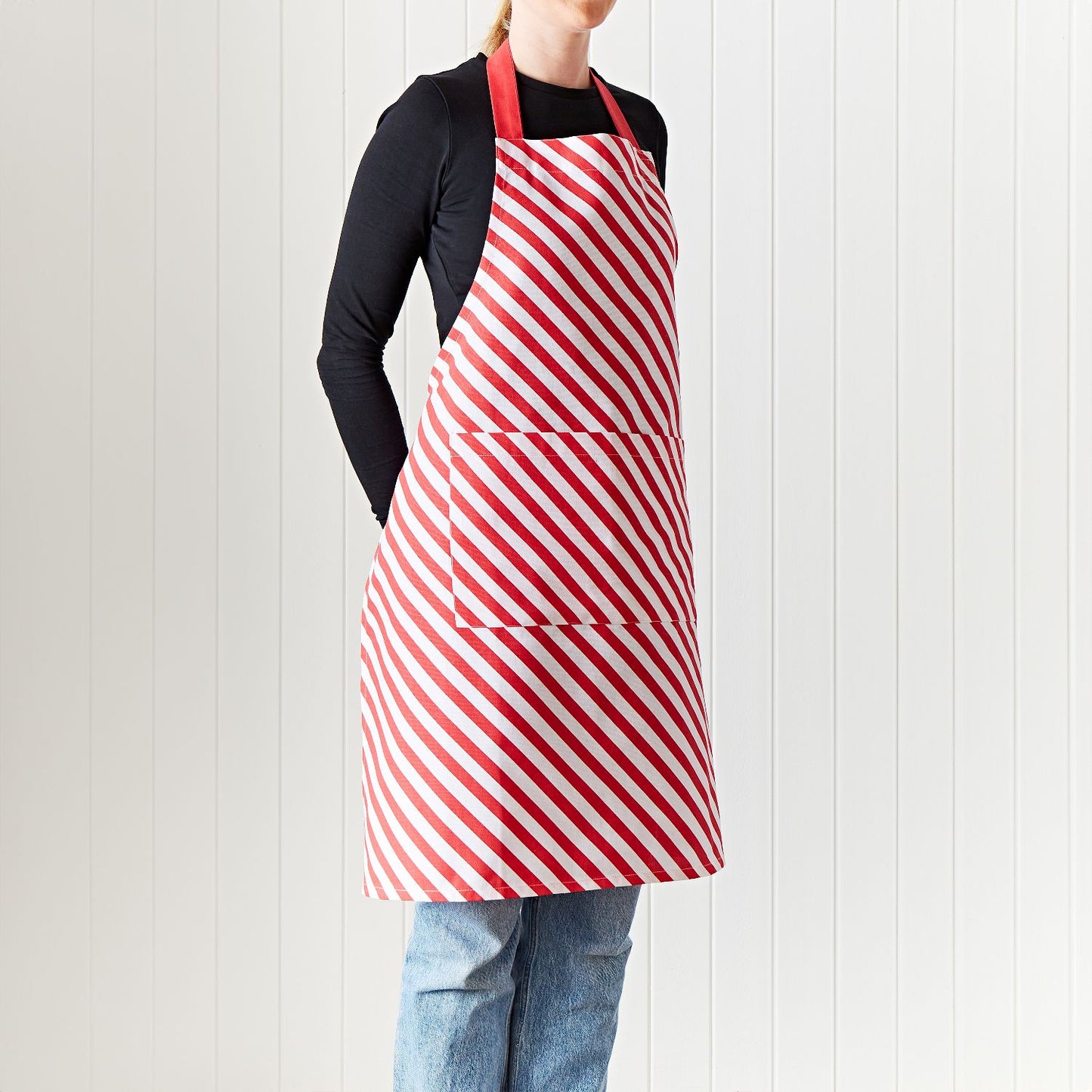 Catherine Lansfield Christmas Candy Cane Red Cotton Adult Apron
