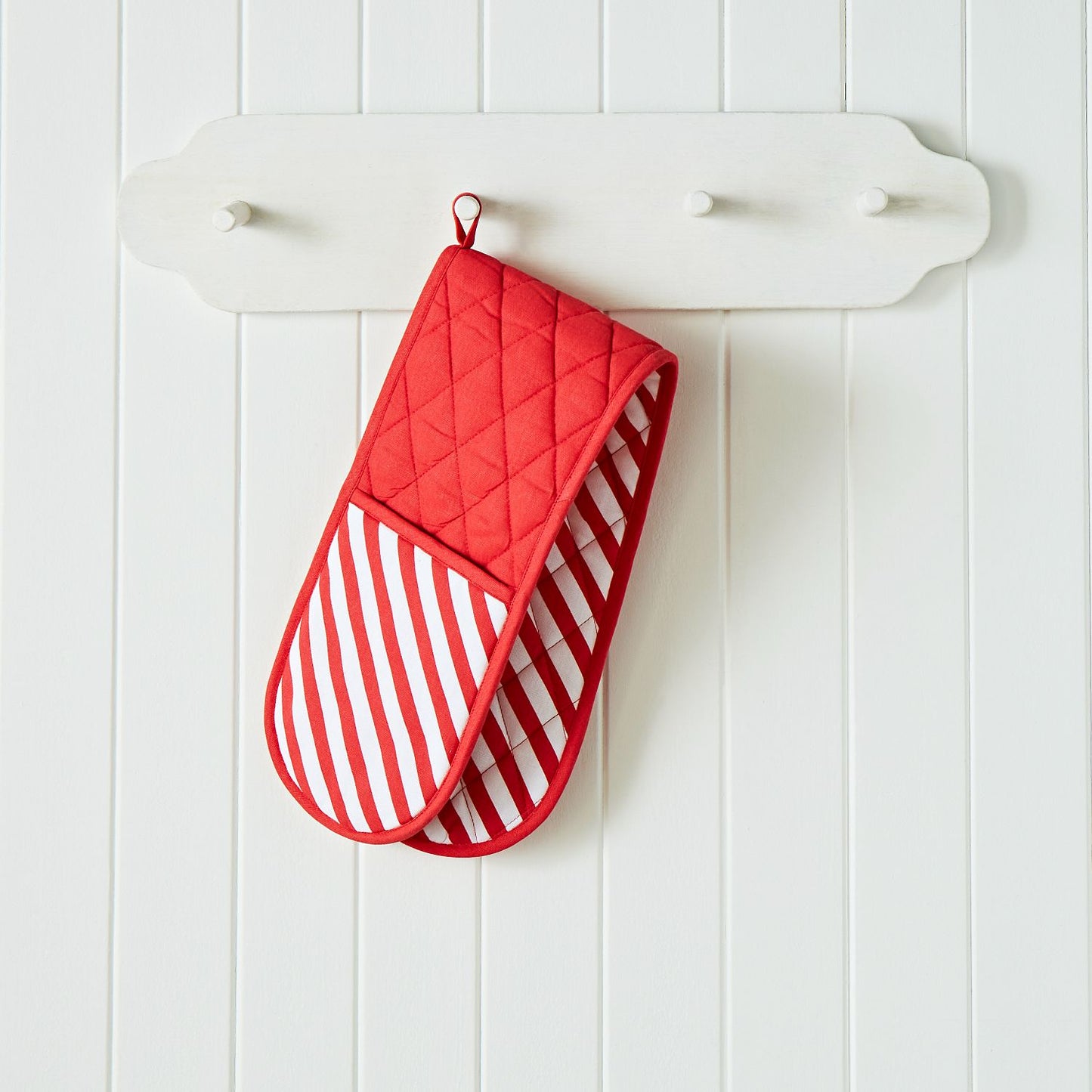 Catherine Lansfield Christmas Candy Cane Cotton Double Oven Glove
