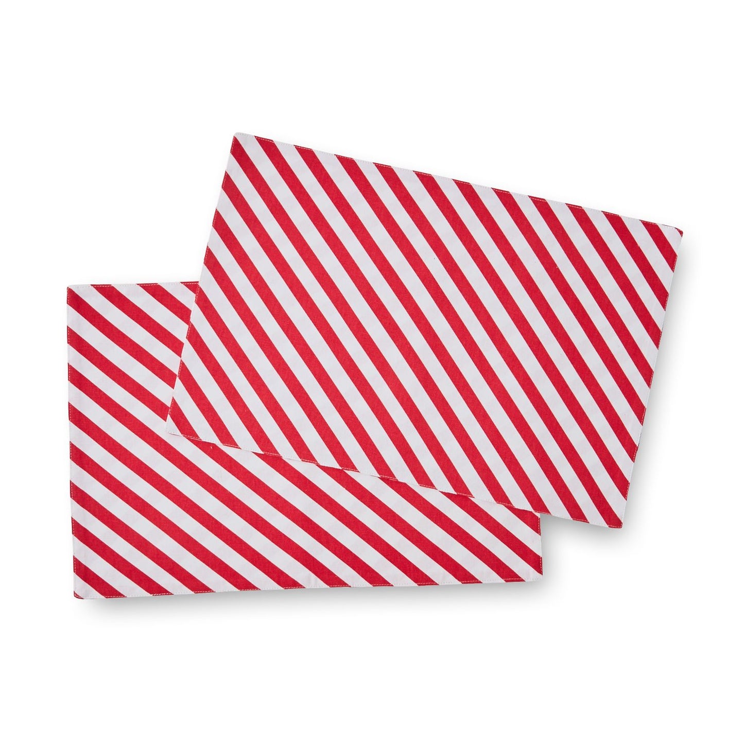 Catherine Lansfield Christmas Candy Cane Red Cotton Placemats 4 Pack