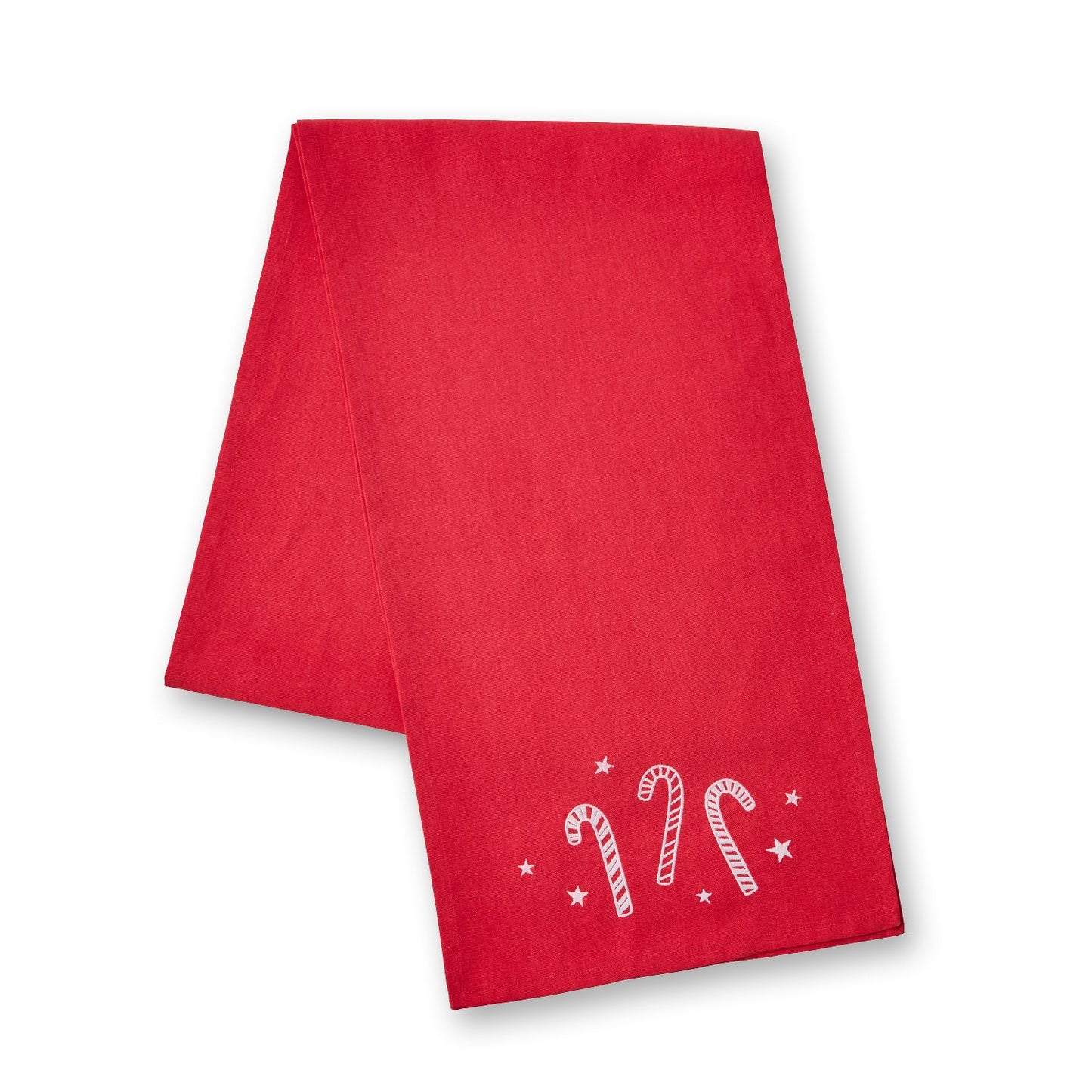 Catherine Lansfield Christmas Candy Cane Embroidered Cotton Table Runner