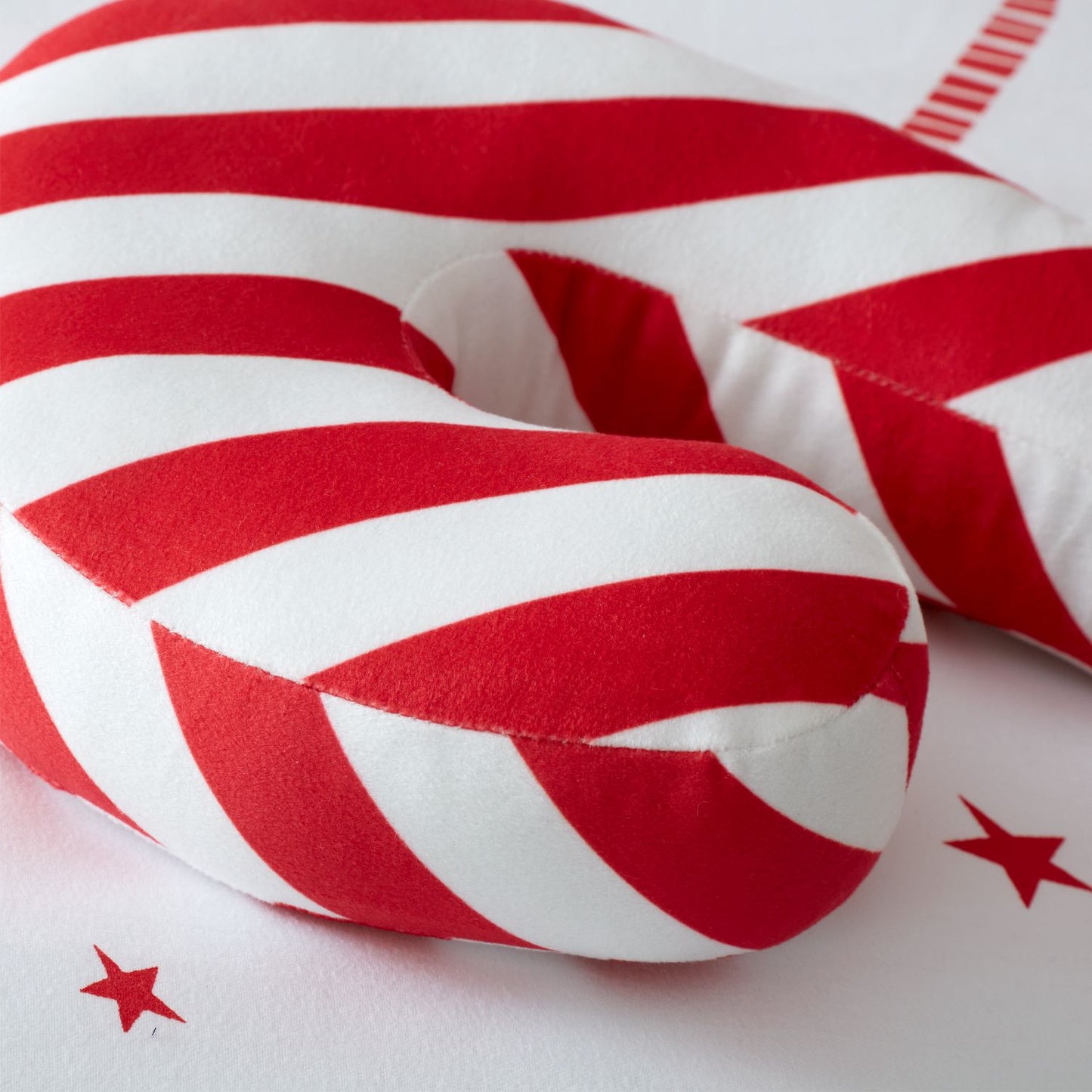 Catherine Lansfield Christmas Candy Cane Fleece Shaped Cushion