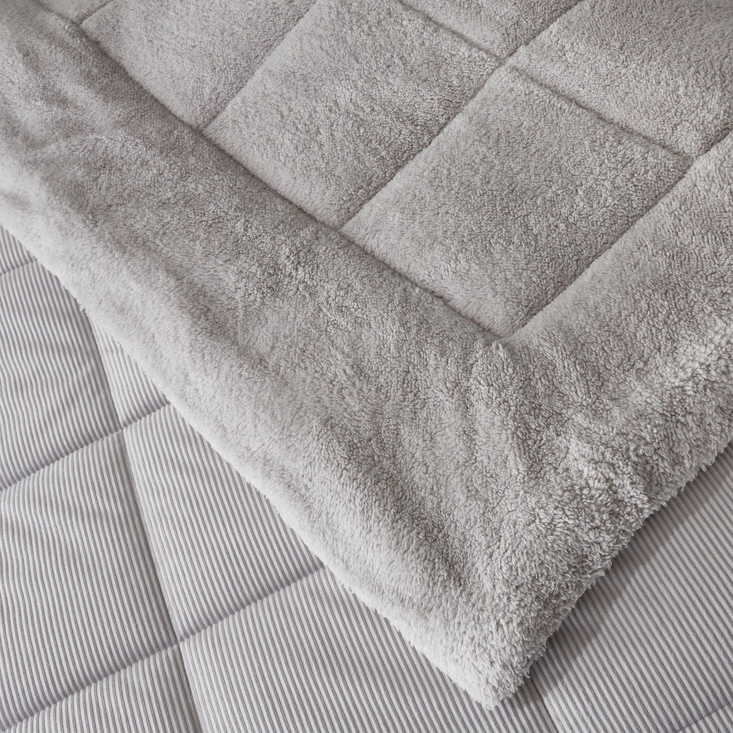 Catherine Lansfield Cosy Cord Silver Coverless 6.5 Tog Comforter