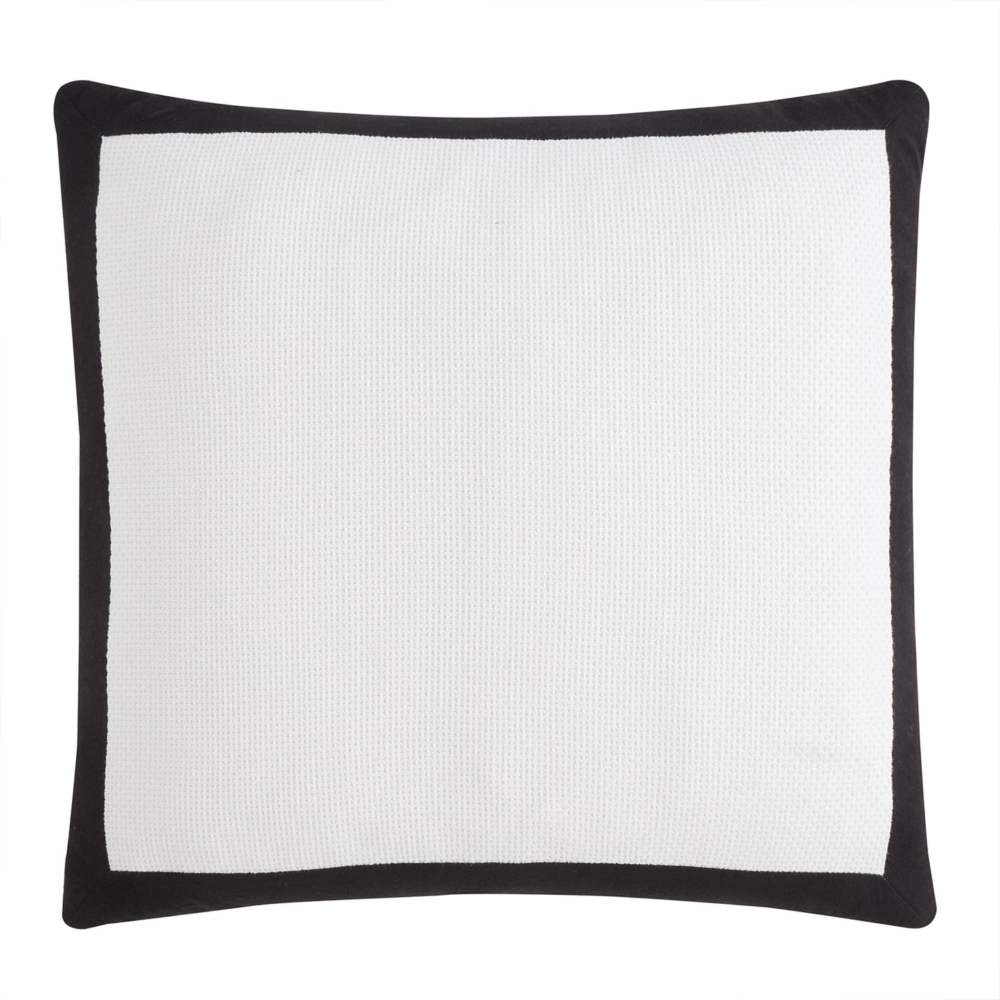 Style Sisters White And Black Waffle Cotton Cushion (55cm x 55cm)