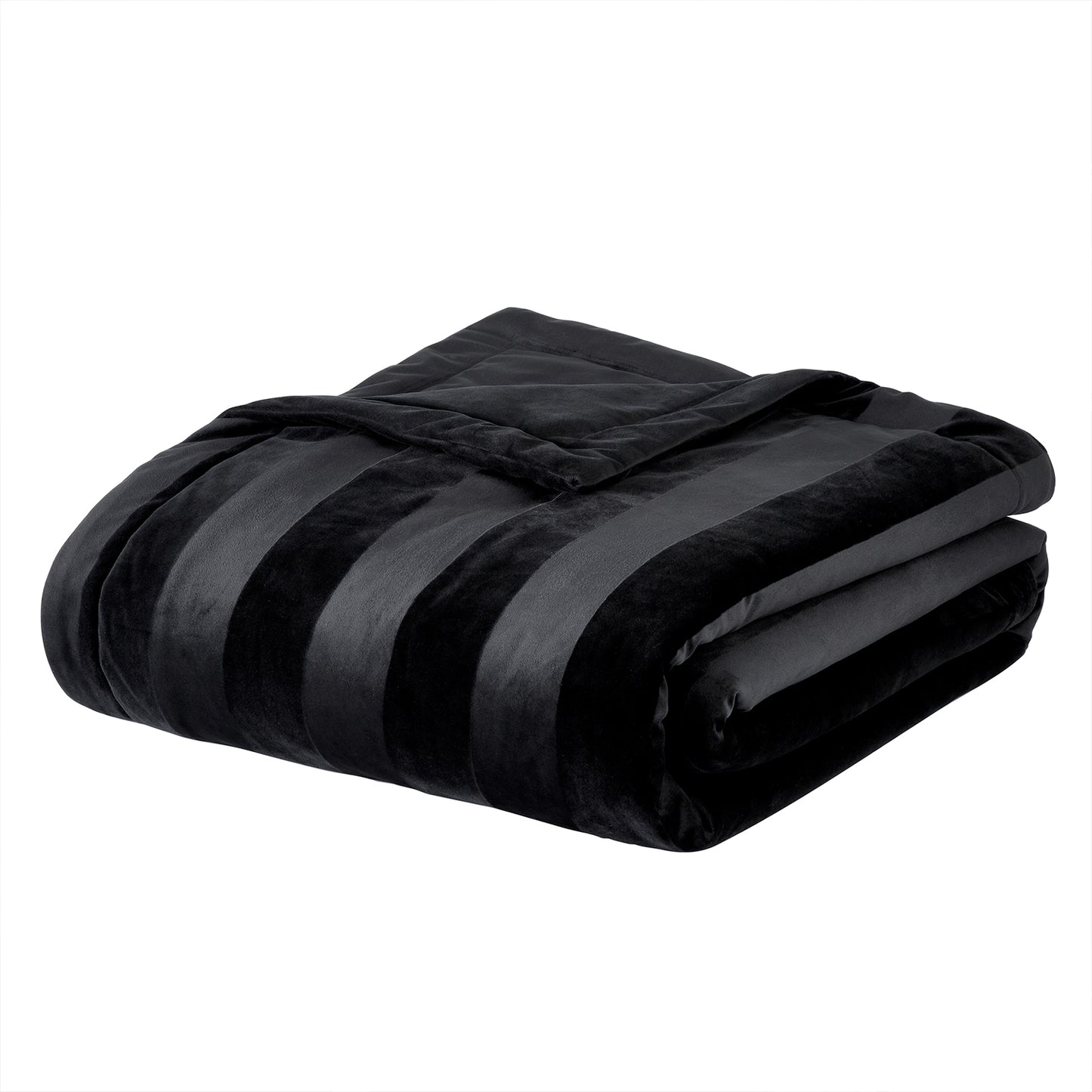 Style Sisters Black Velvet Stripe Bedspread (240cm x 260cm)