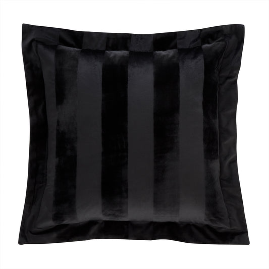 Style Sisters Black Velvet Stripe Cushion (55cm x 55cm)