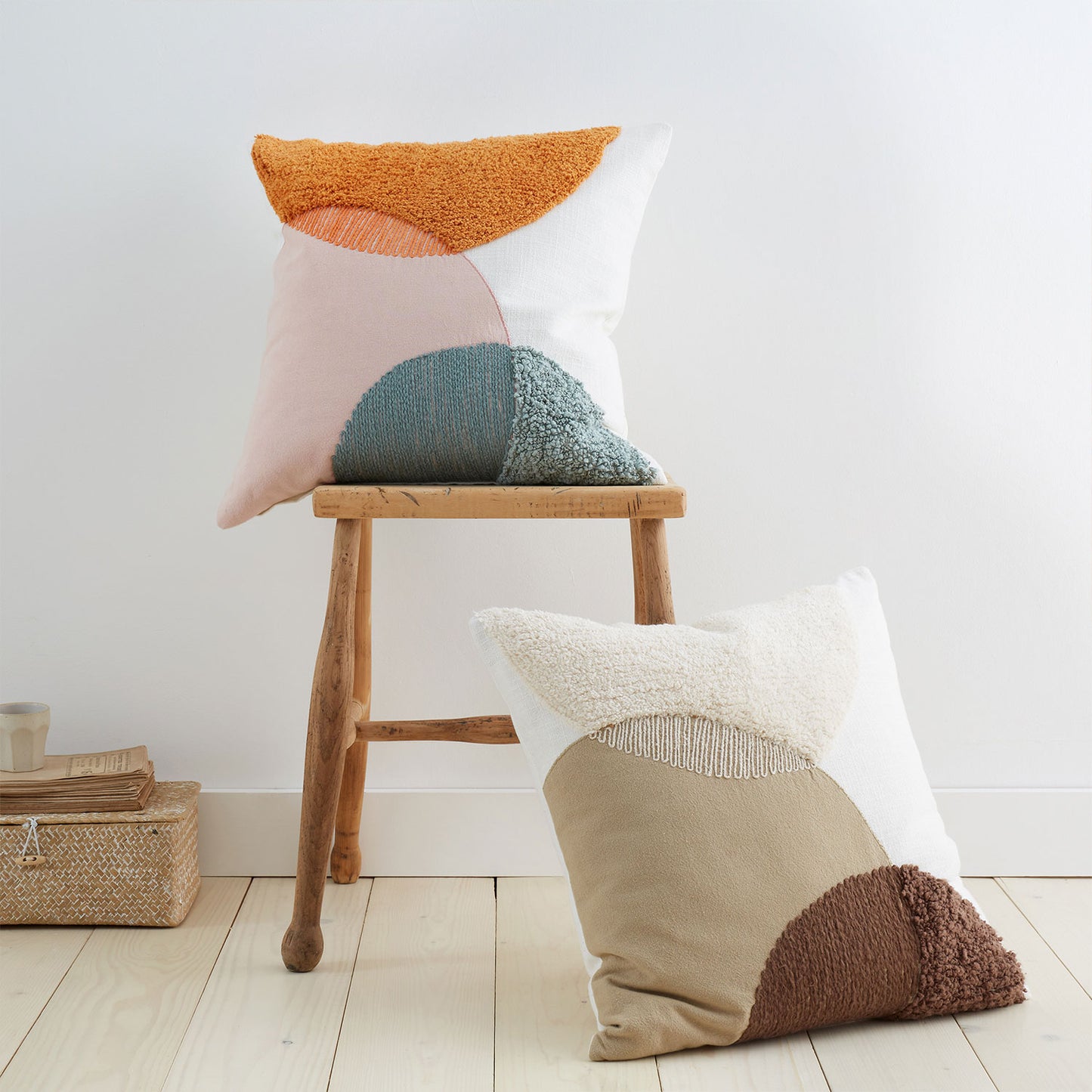 Pineapple Elephant Terracotta Tufted Semi Circles Cushion (45cm x 45cm)