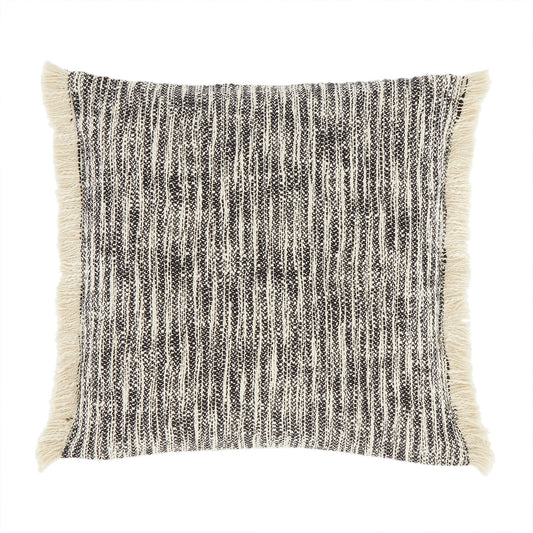 Pineapple Elephant Black Textured Frayed Edge Cushion (45cm x 45cm)