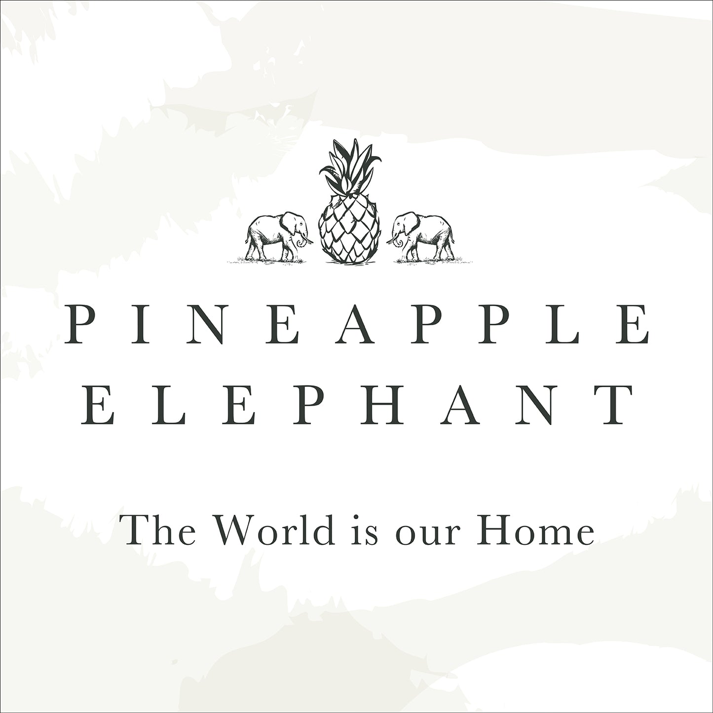 Pineapple Elephant Black Textured Frayed Edge Placemat Pair