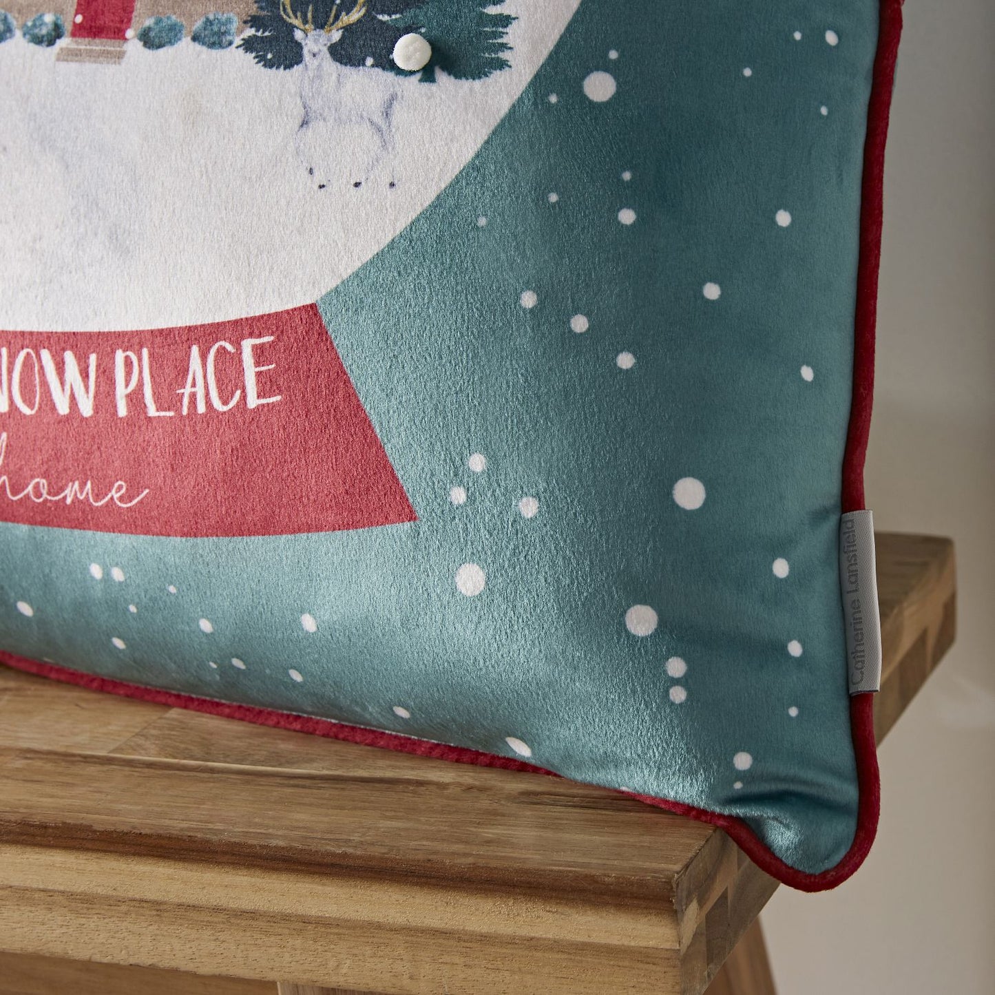 Catherine Lansfield Snow Place Like Home Pom Pom Christmas Cushion