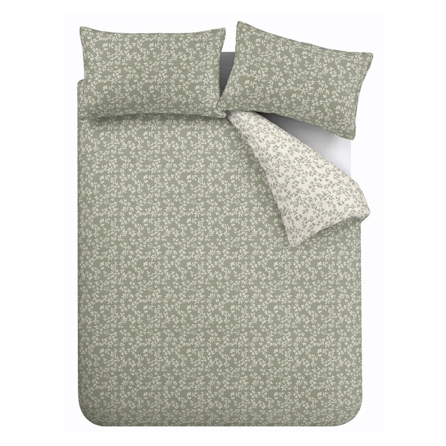 Bianca Shadow Leaves Soft Green 200TC Cotton Duvet Set