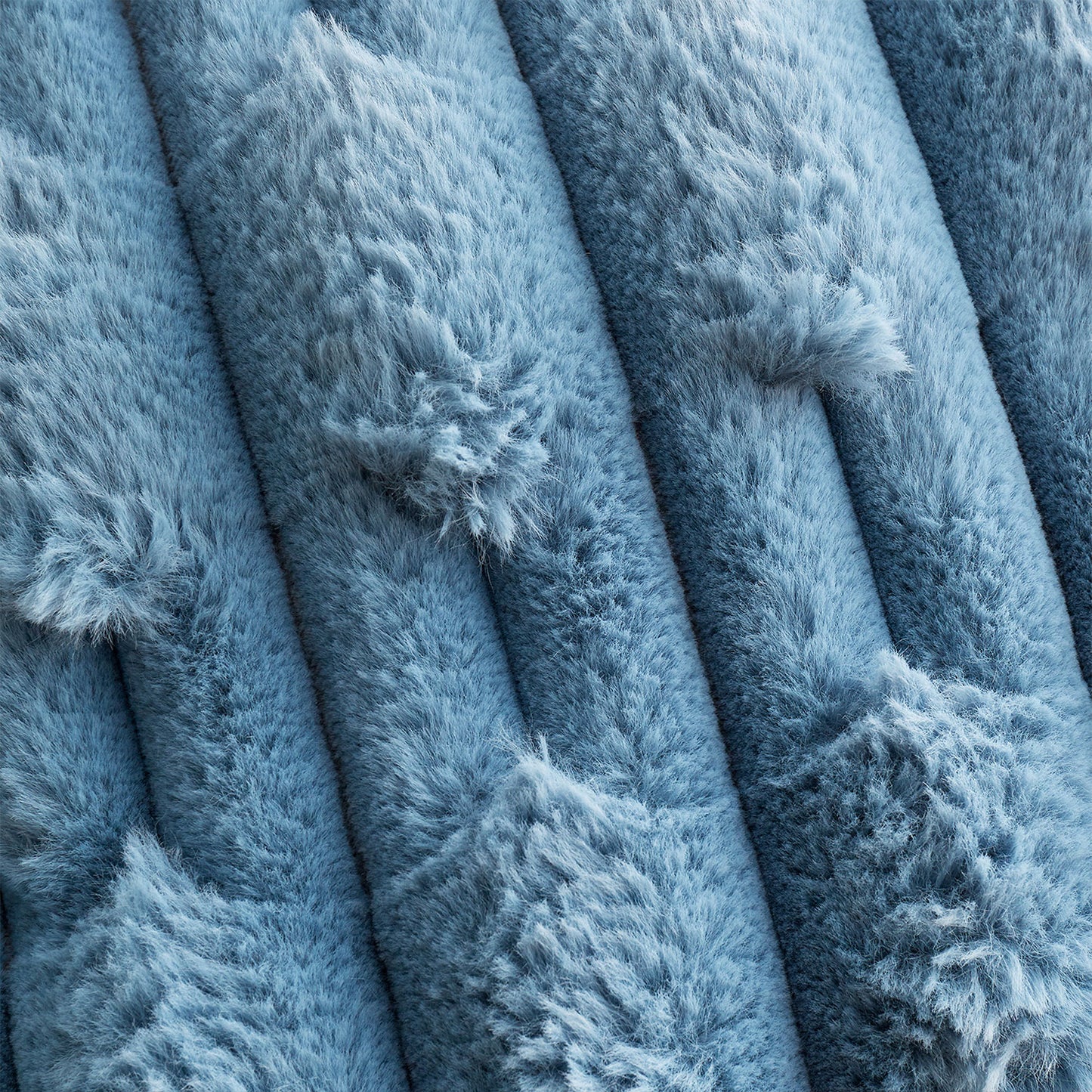 Bianca Blue Carved Faux Fur Large Cushion (50cm x 50cm)