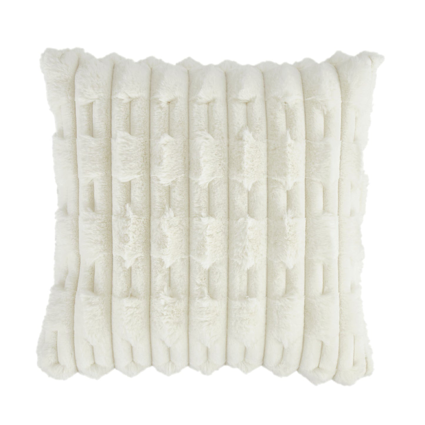 Bianca So Soft Cream Carved Faux Fur Cushion
