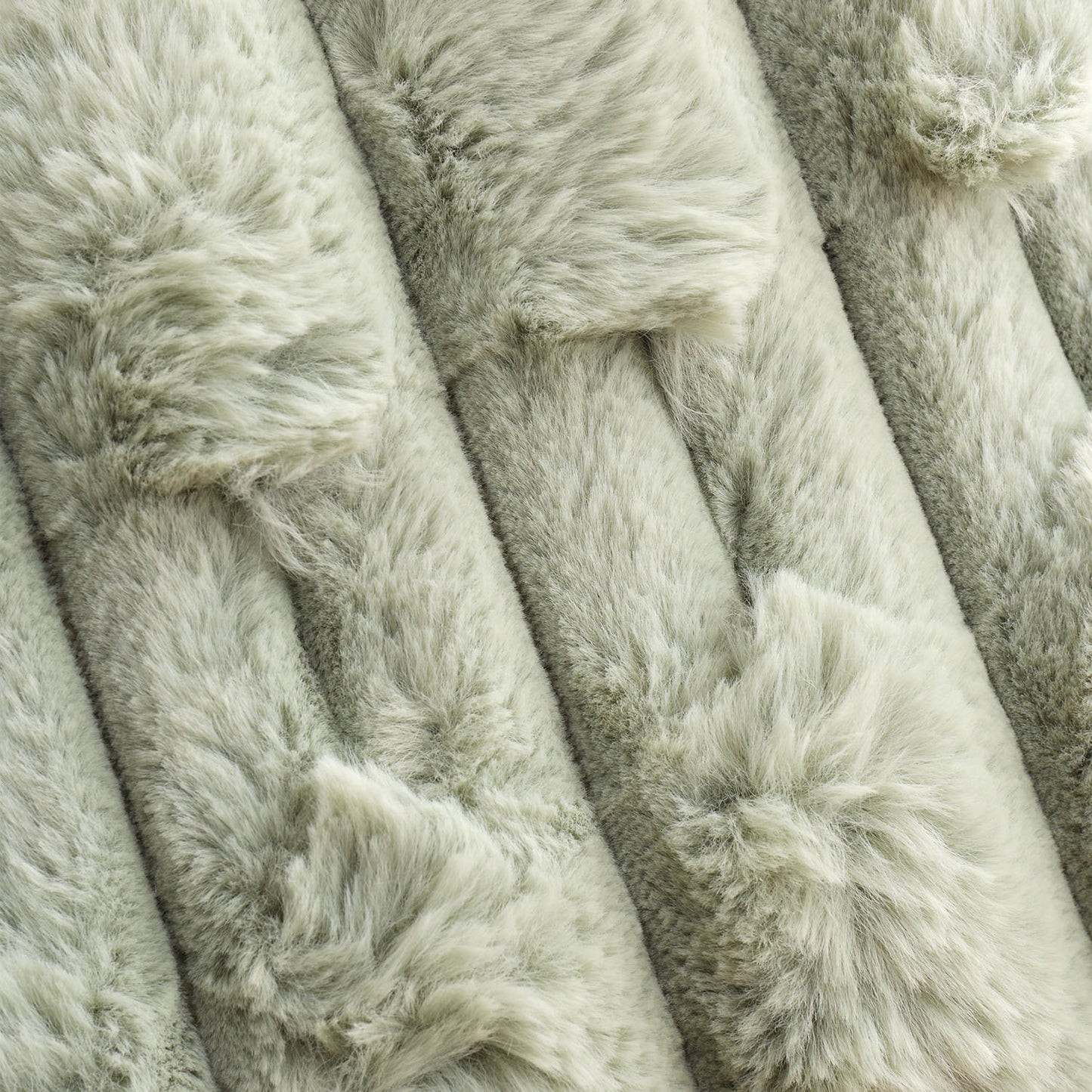 Bianca So Soft Sage Green Carved Faux Fur Cushion