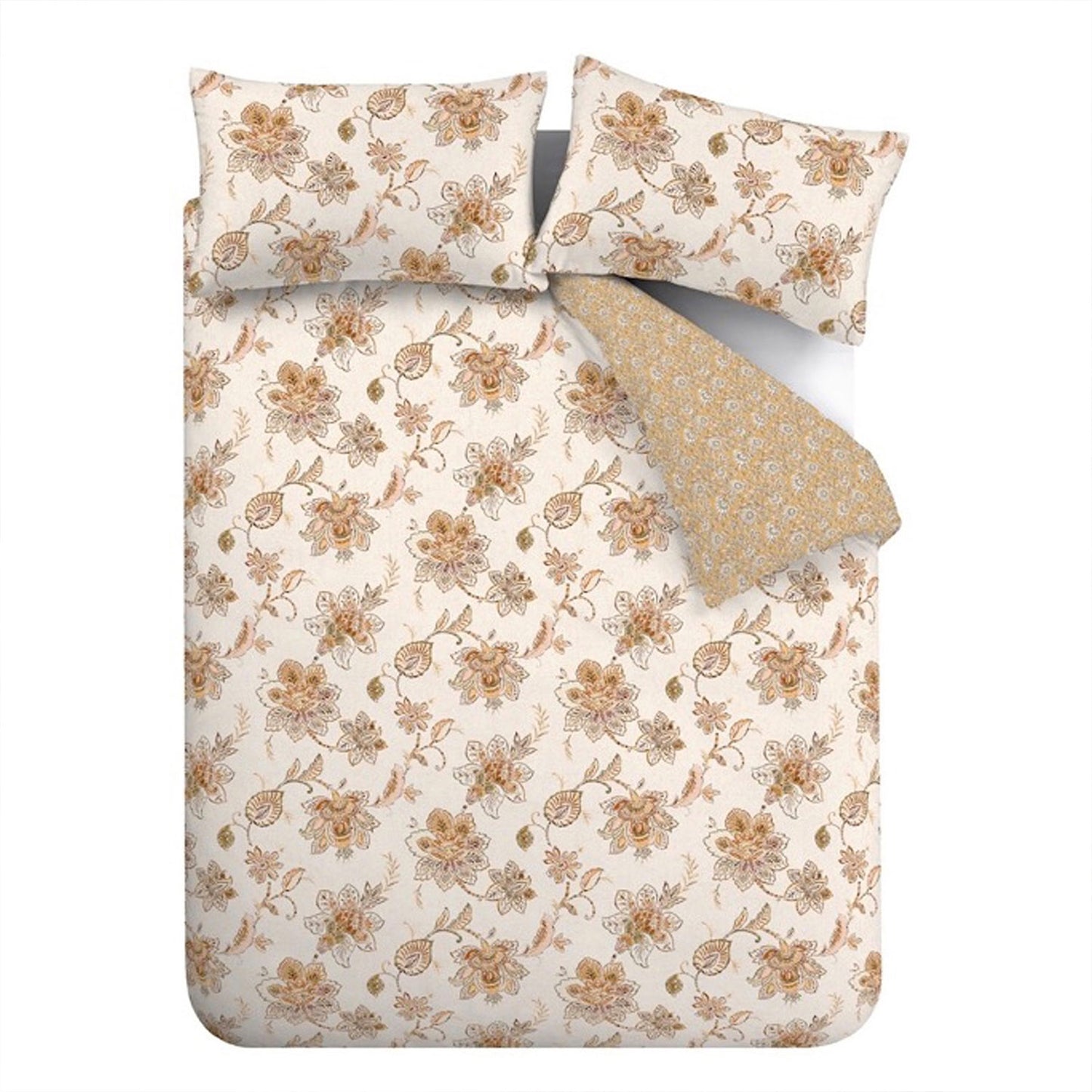 Pineapple Elephant Sahara Beige Floral Reversible Duvet Set